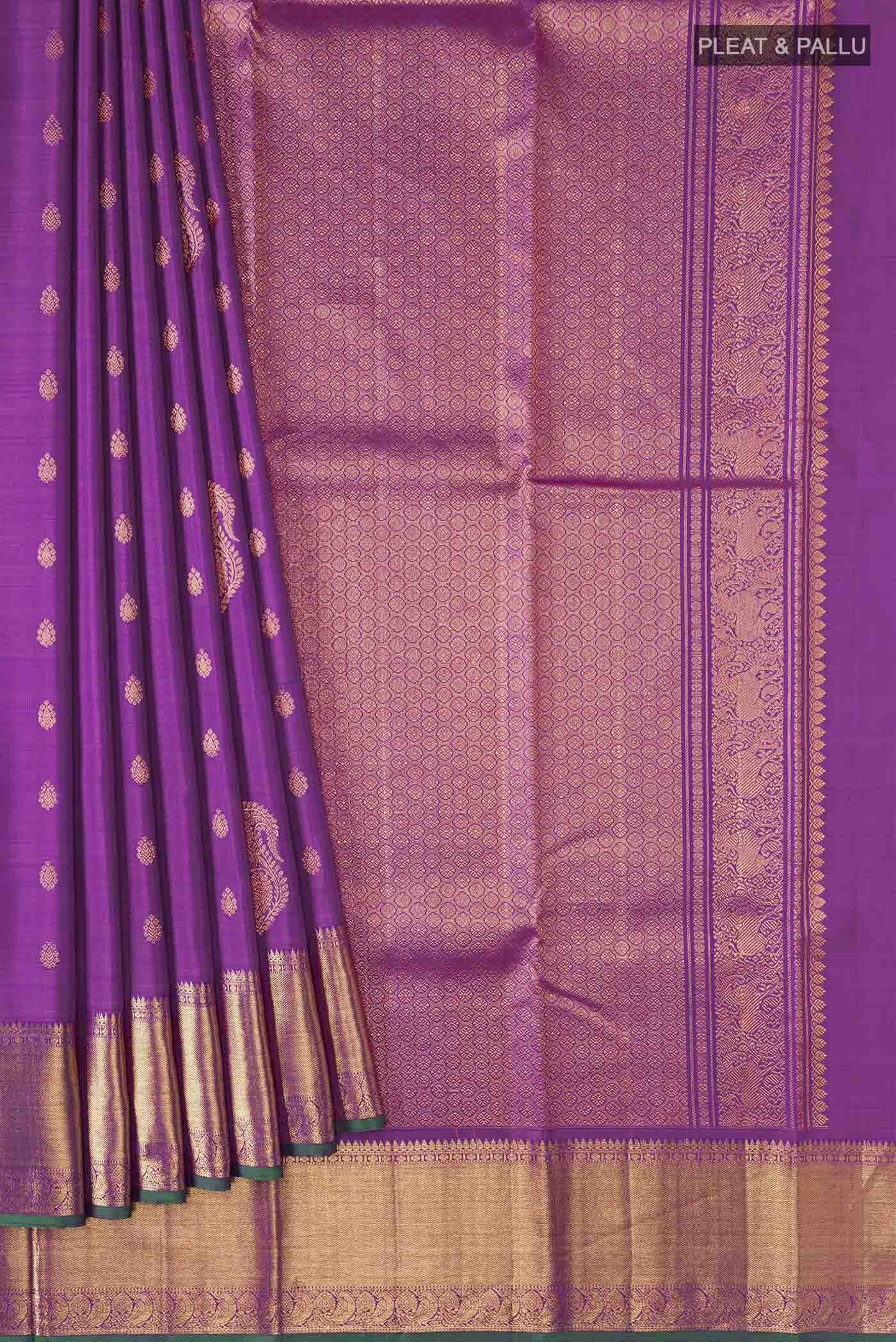 Purple Kanjivaram Silk Saree - Image 4