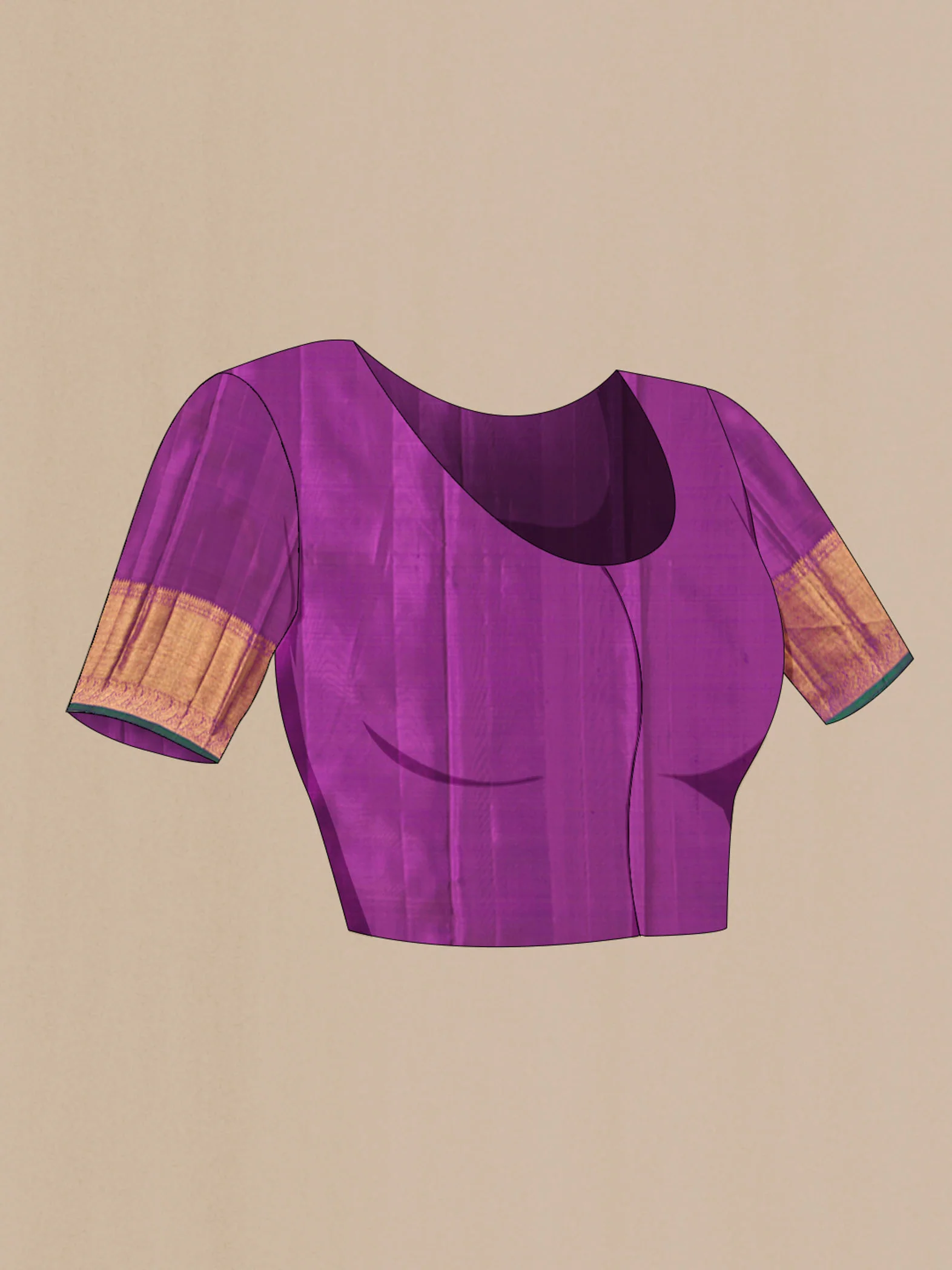 Purple Kanjivaram Silk Saree - Image 5