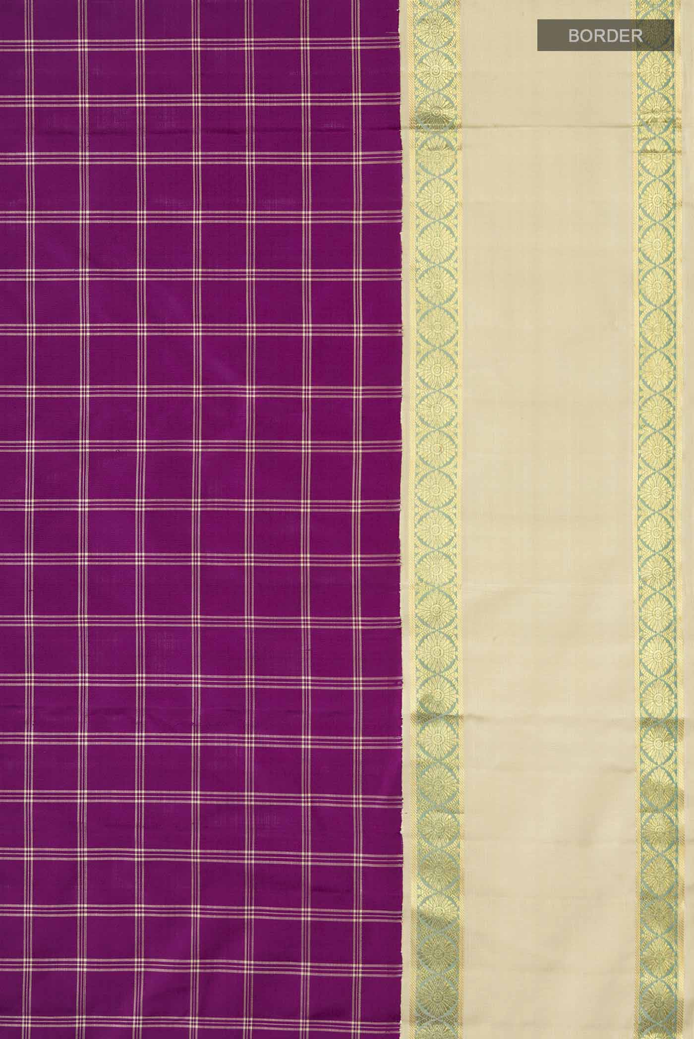 Purple Kanjivaram Silk Saree - Image 3