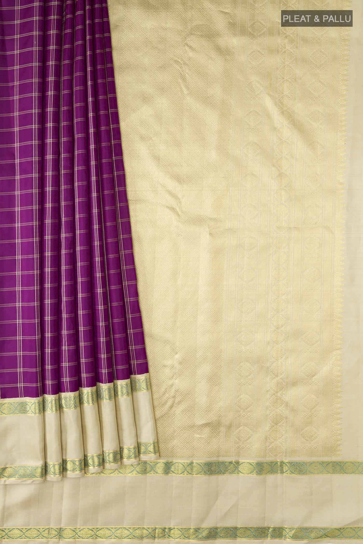 Purple Kanjivaram Silk Saree - Image 4