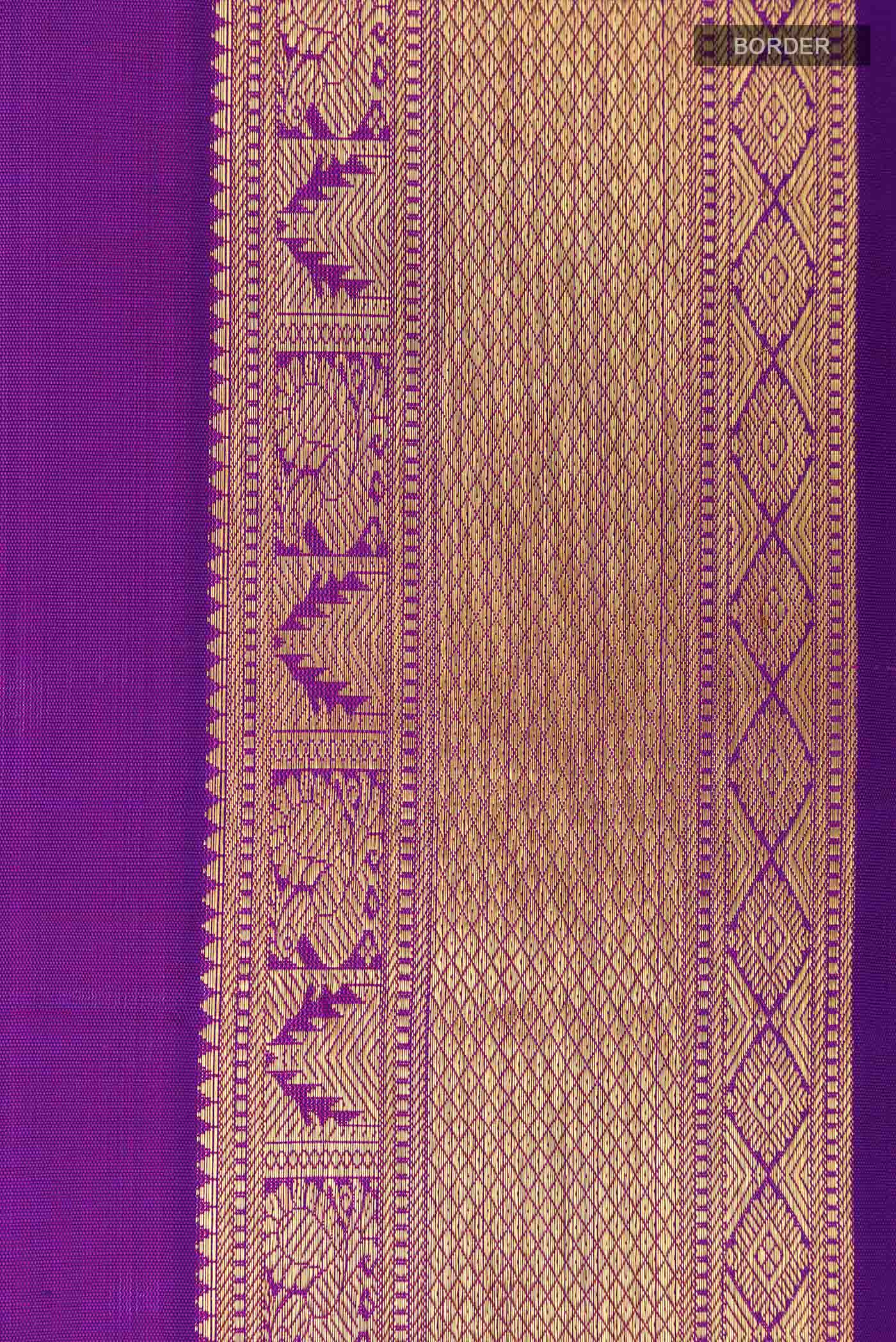 Purple Kanchipuram Silk Saree - Image 3