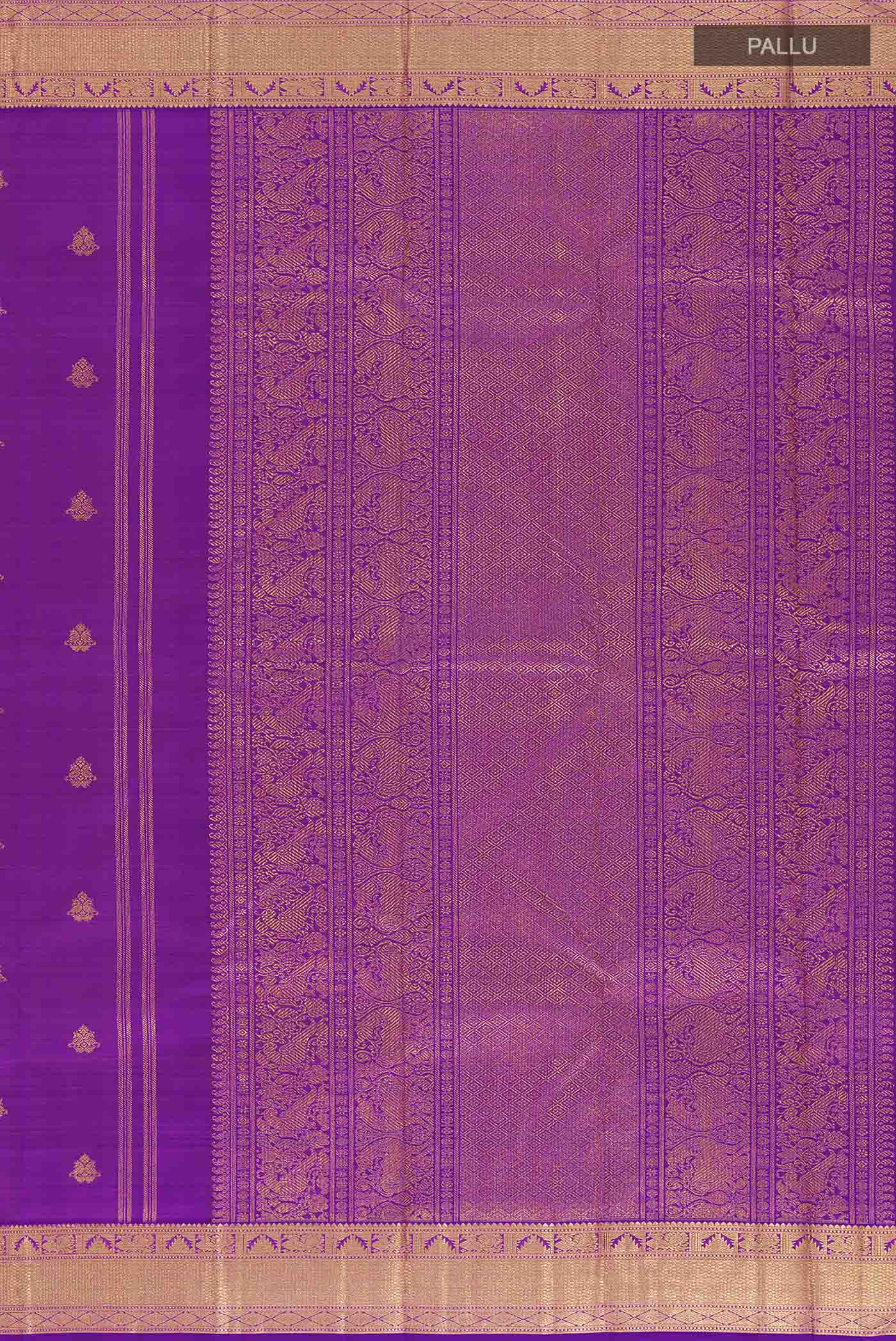 Purple Kanchipuram Silk Saree - Image 7
