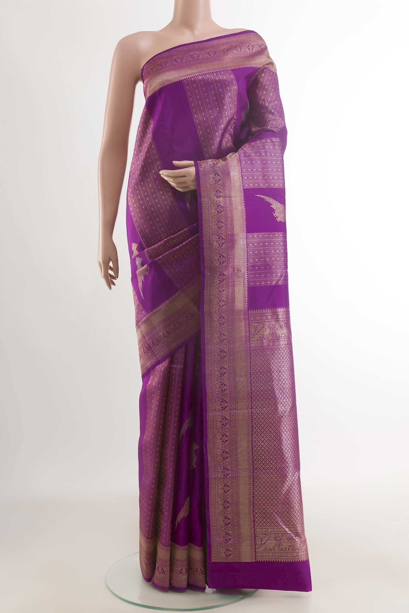 Purple Kanchipuram Silk Saree