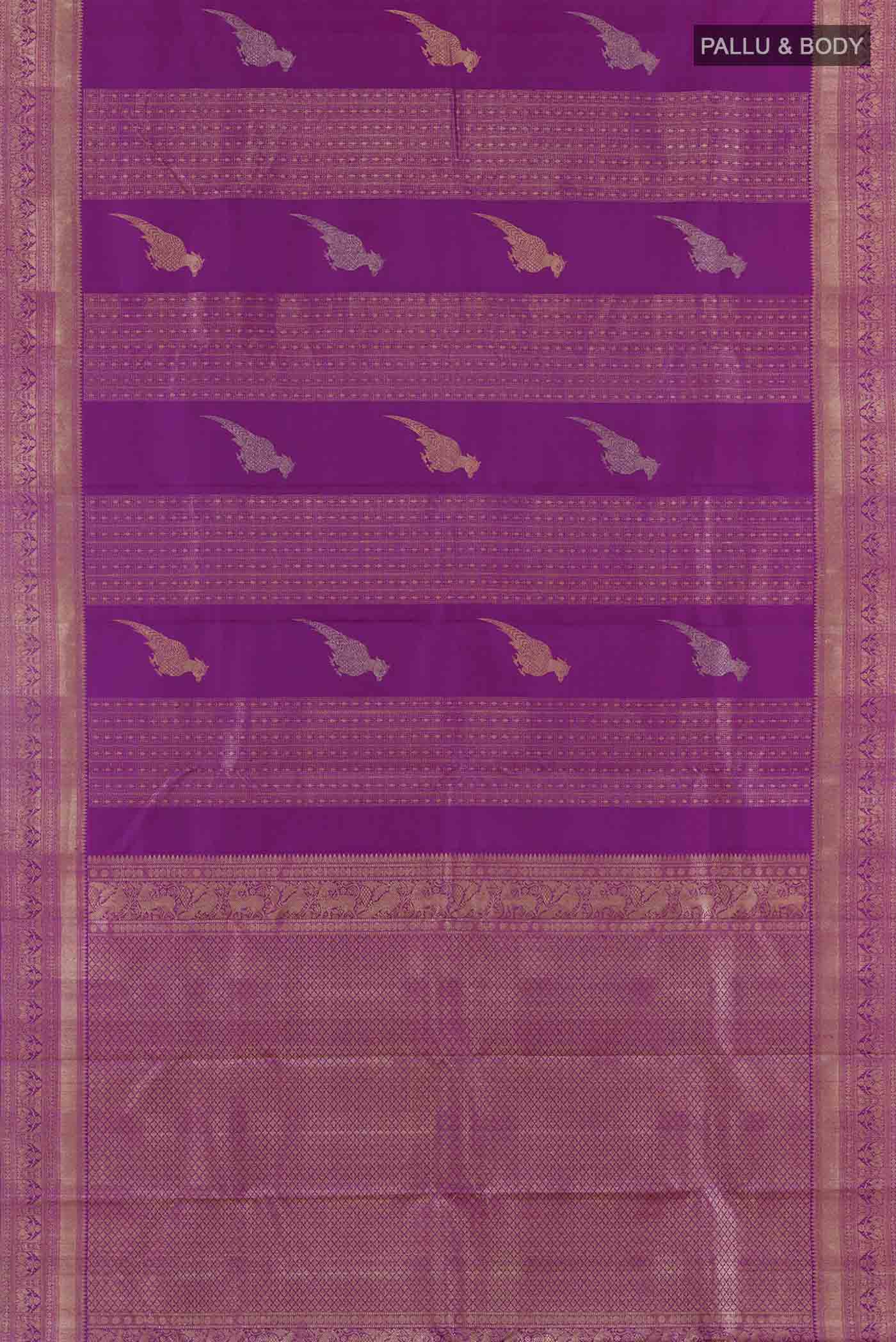 Purple Kanchipuram Silk Saree - Image 6