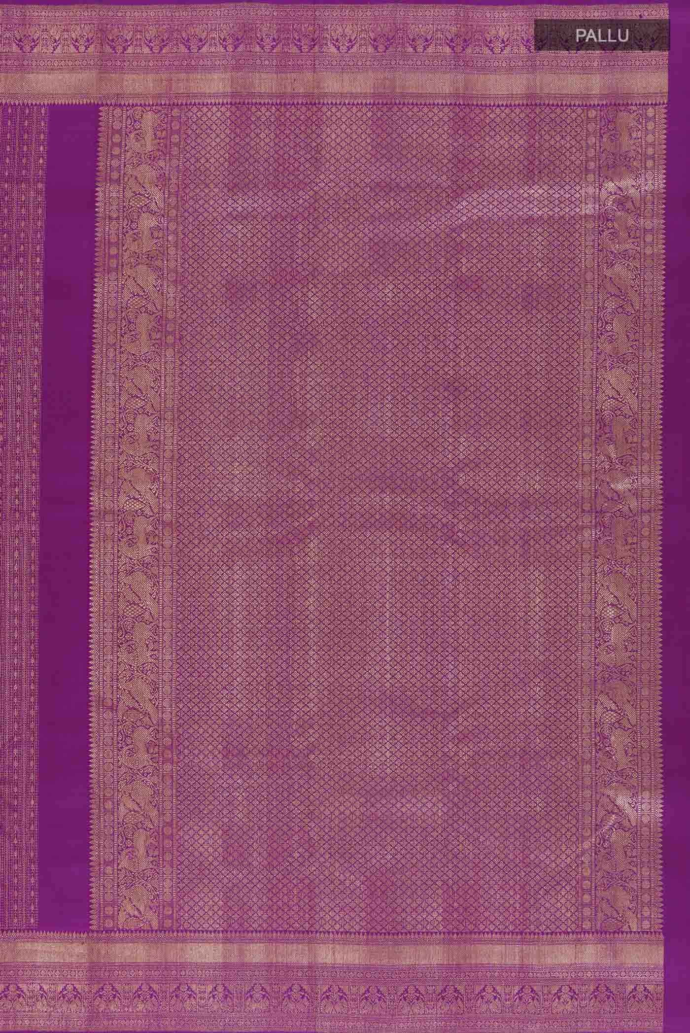 Purple Kanchipuram Silk Saree - Image 7