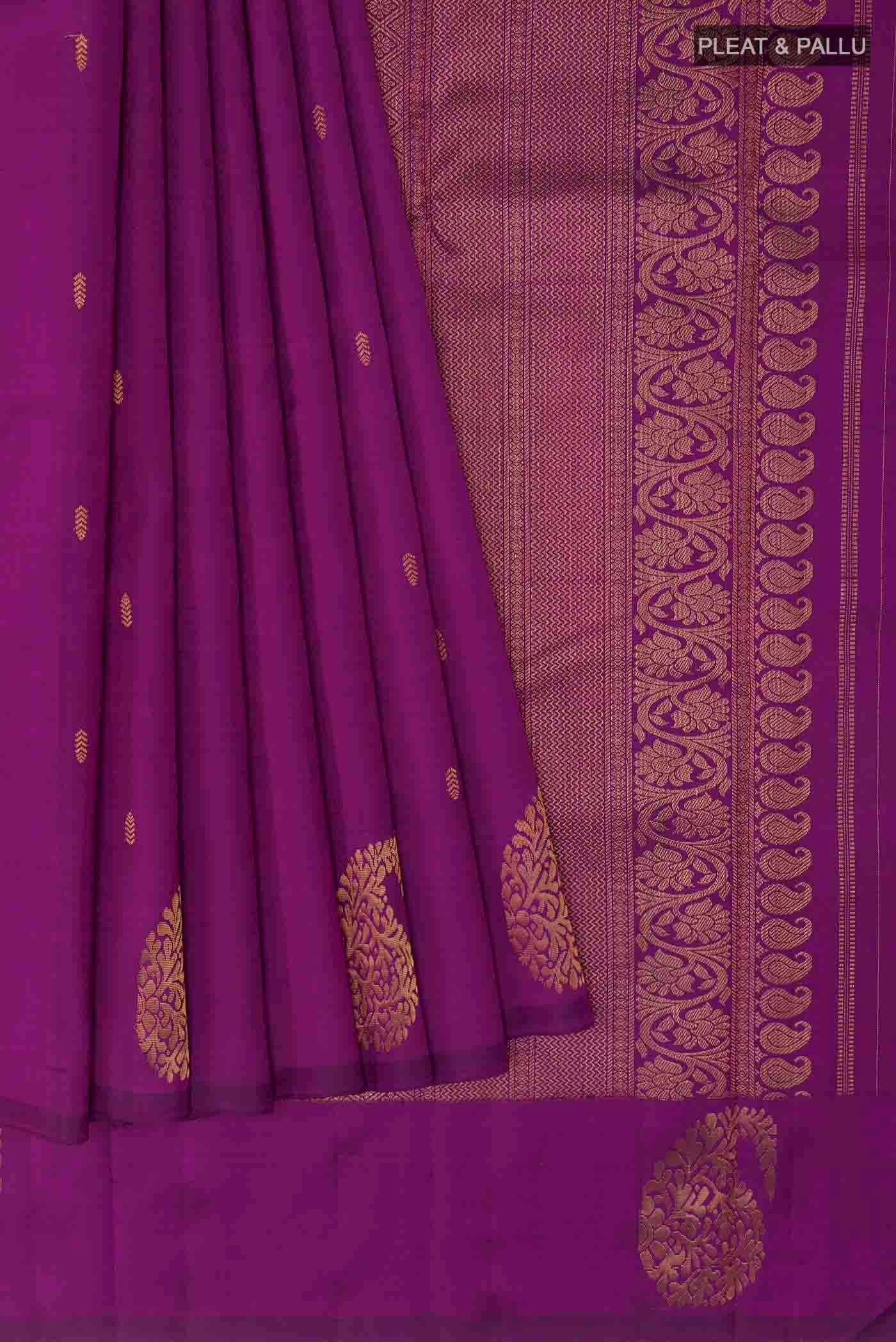 Purple Kanchipuram Silk Saree - Image 4