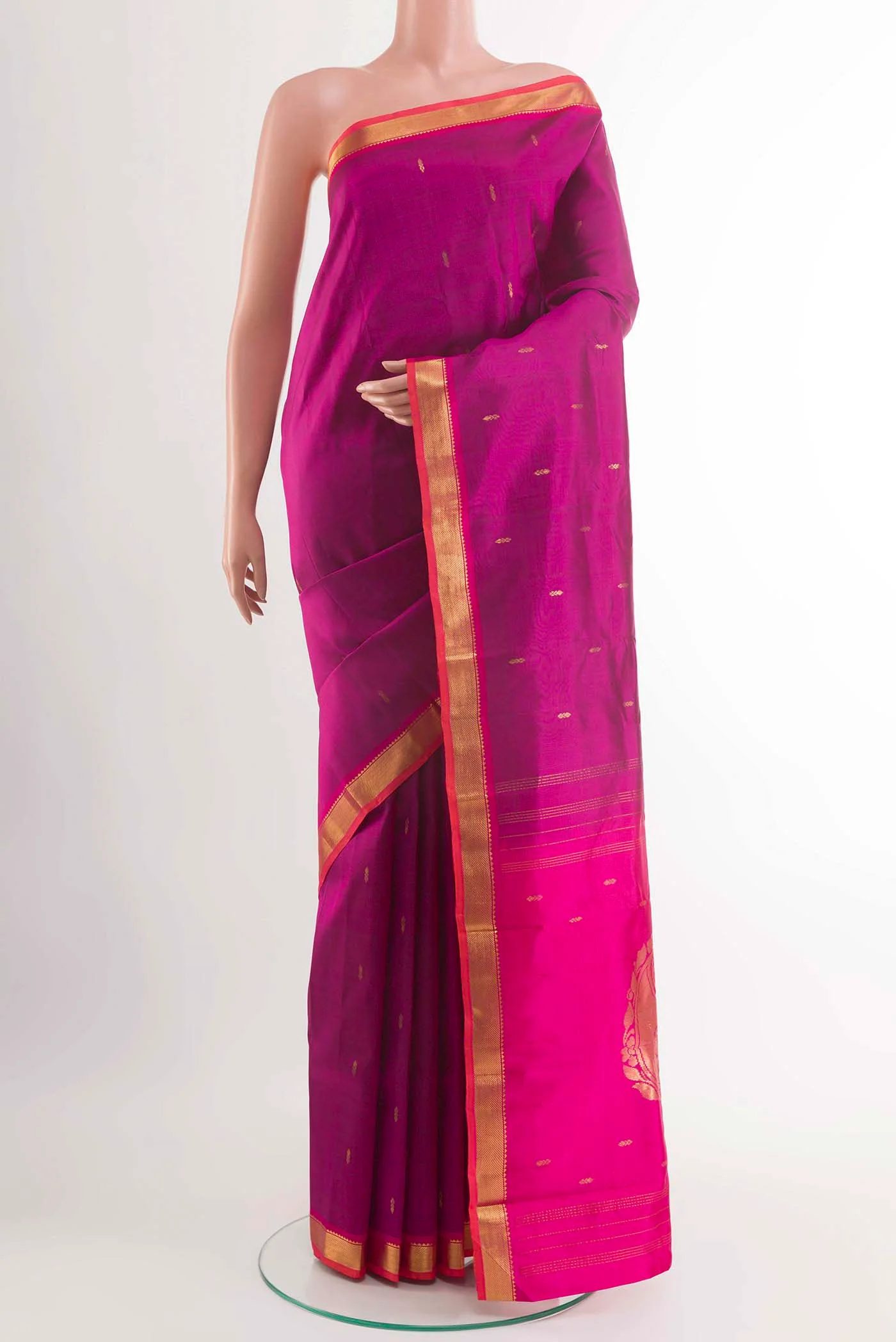 Purple Kanchipuram Silk Saree