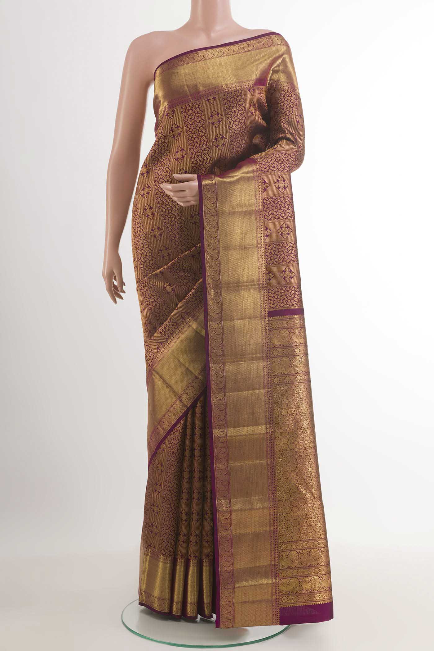 Purple Kanchipuram Silk Saree