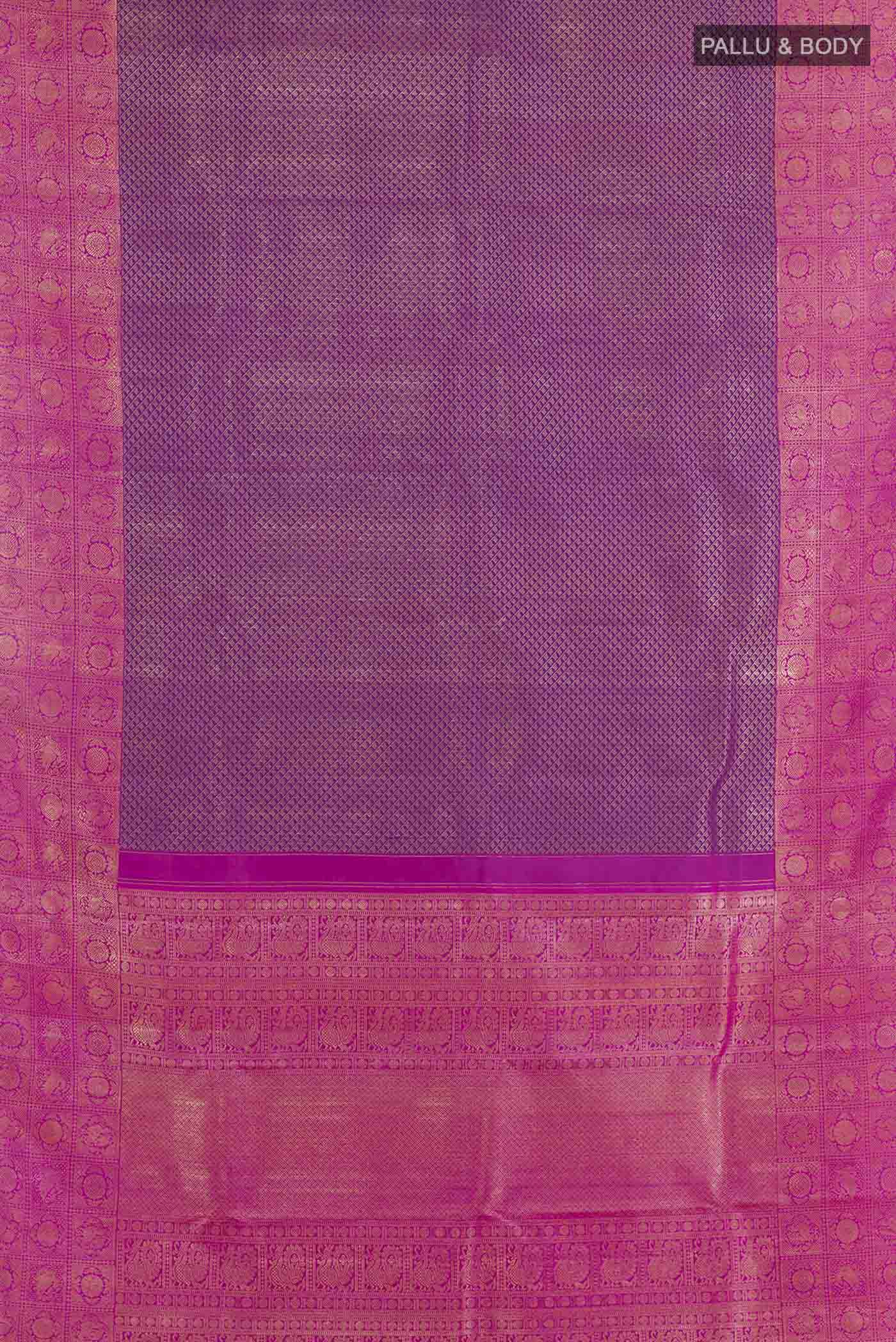 Purple Kanchipuram Silk Saree - Image 5