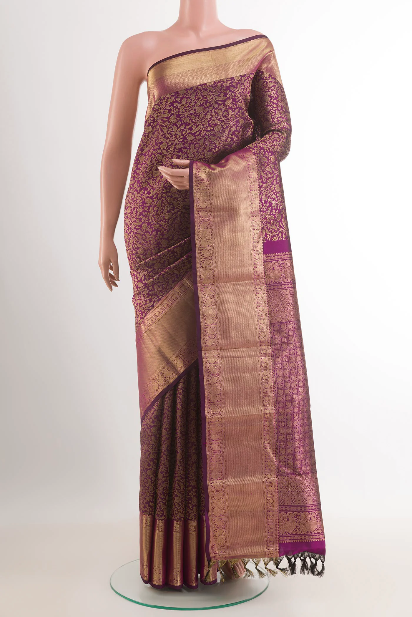 Purple Kanchipuram Silk Saree
