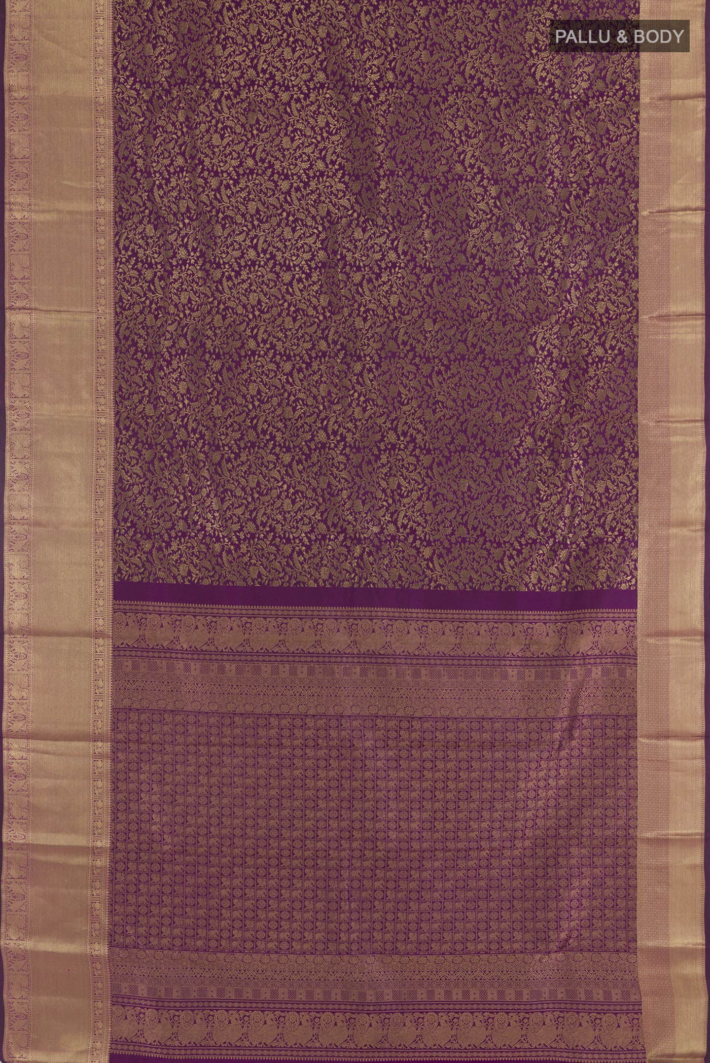 Purple Kanchipuram Silk Saree - Image 3