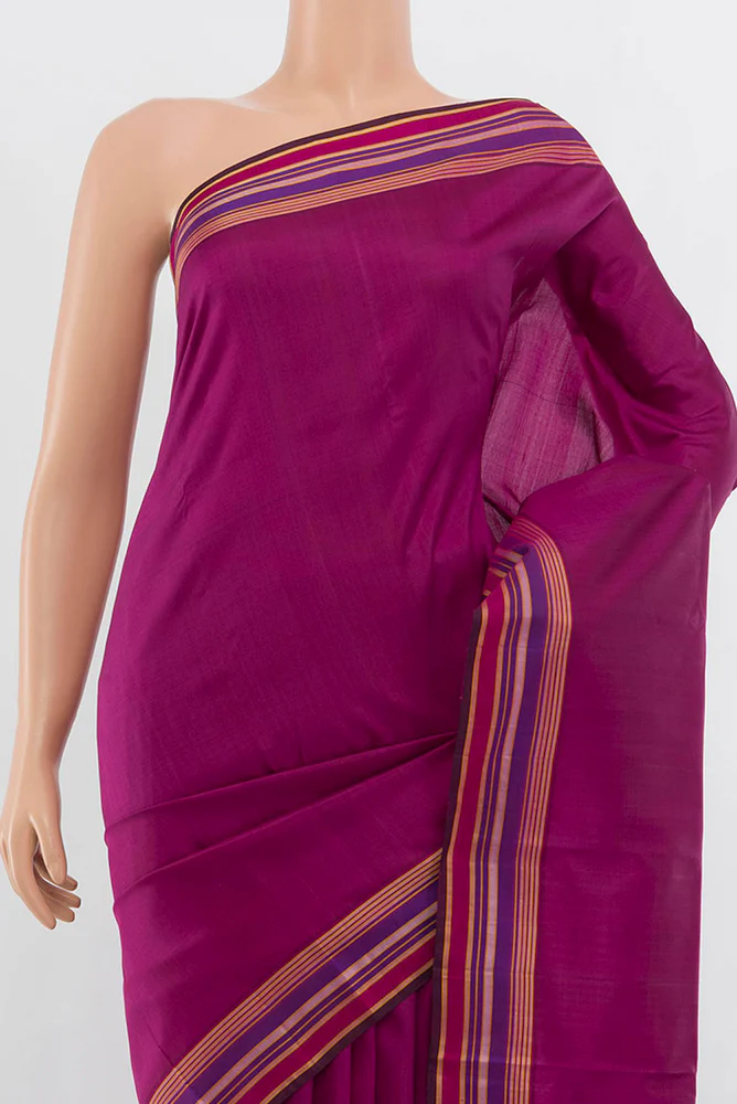 Magenta Kanchipuram Silk Saree - Image 2