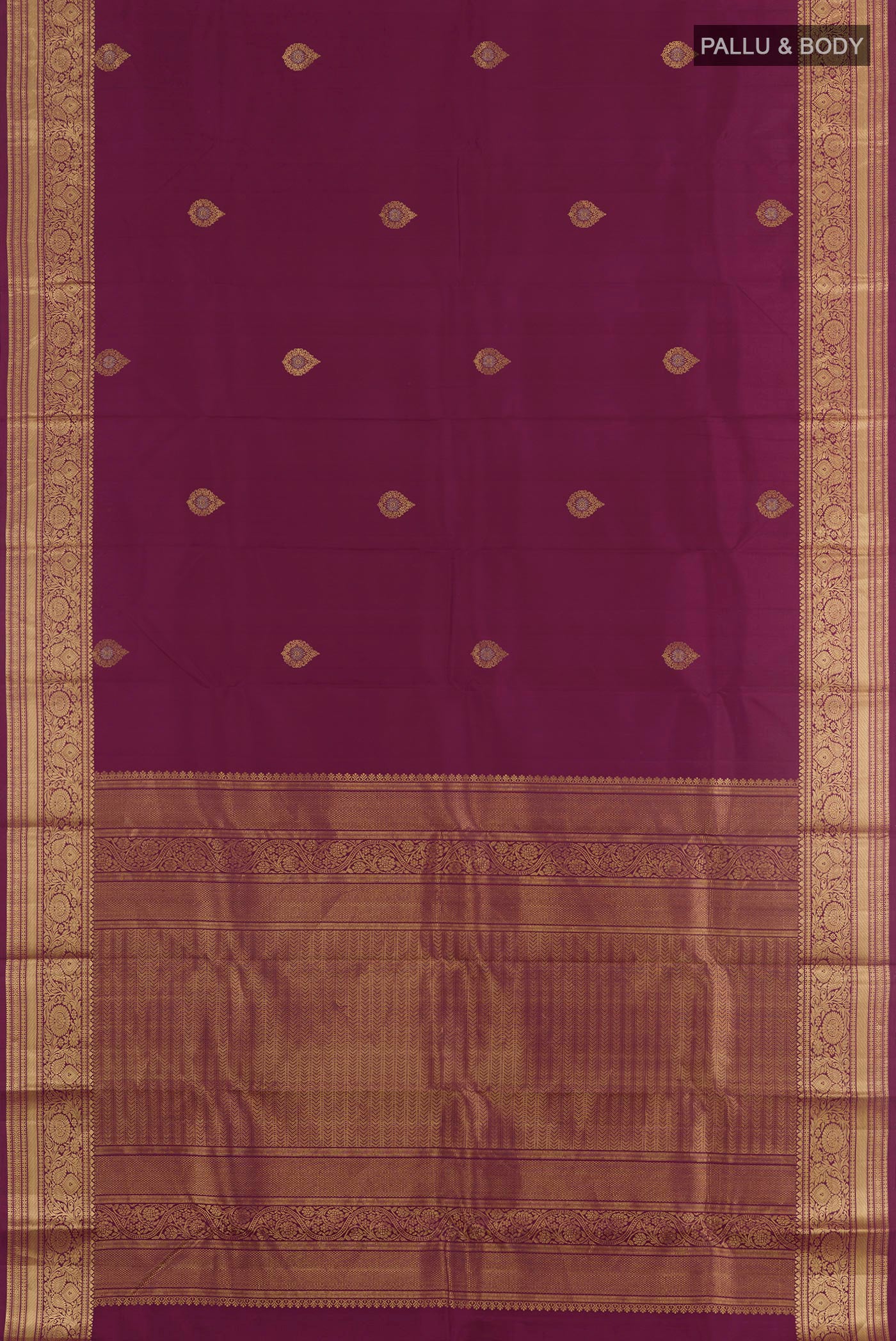 Maroon Kanchipuram Silk Saree - Image 3
