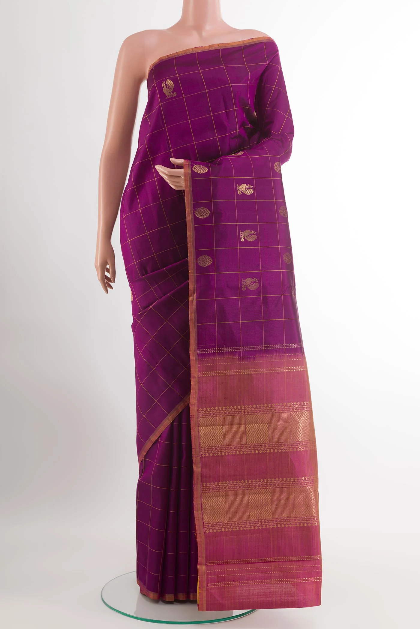 Purple Kanchipuram Silk Saree