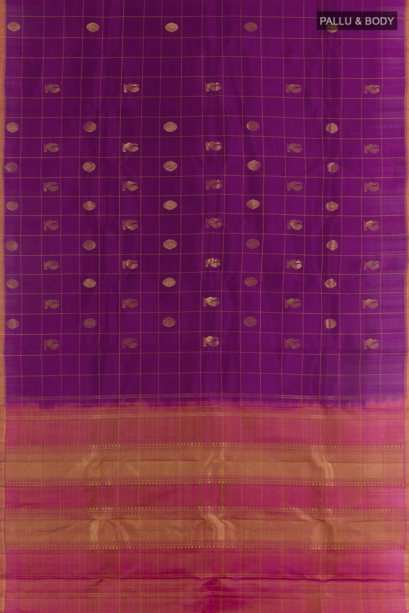 Purple Kanchipuram Silk Saree - Image 3