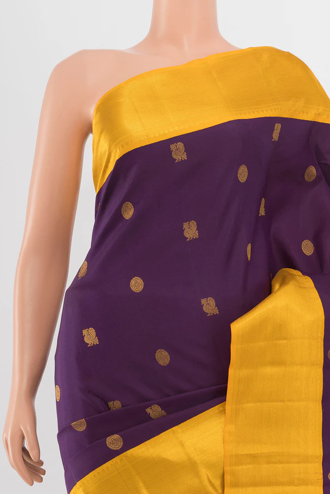 Navy Blue Kanchipuram Silk Saree - Image 2