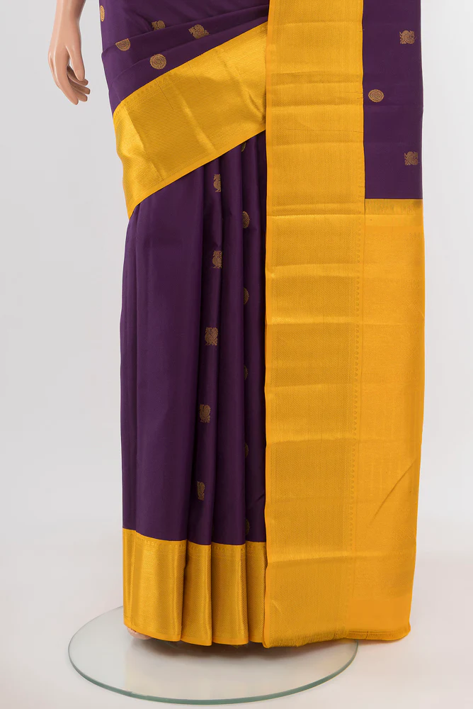 Navy Blue Kanchipuram Silk Saree - Image 3