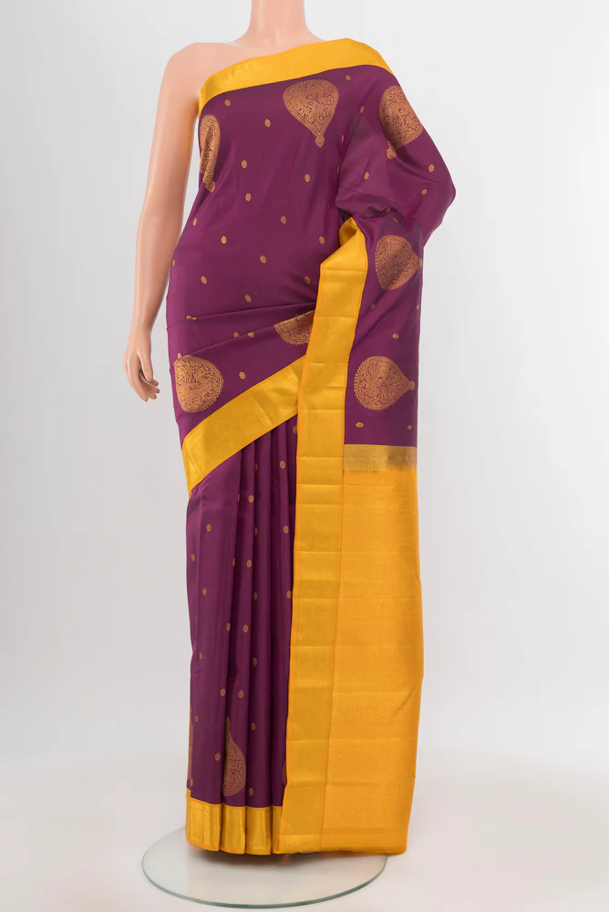 Purple Kanchipuram Silk Saree
