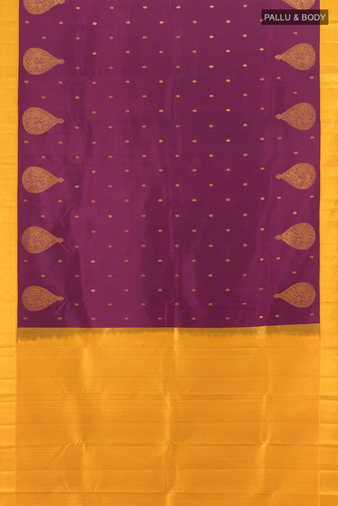 Purple Kanchipuram Silk Saree - Image 5