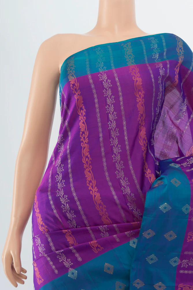 Purple Soft Silk Saree - Image 2