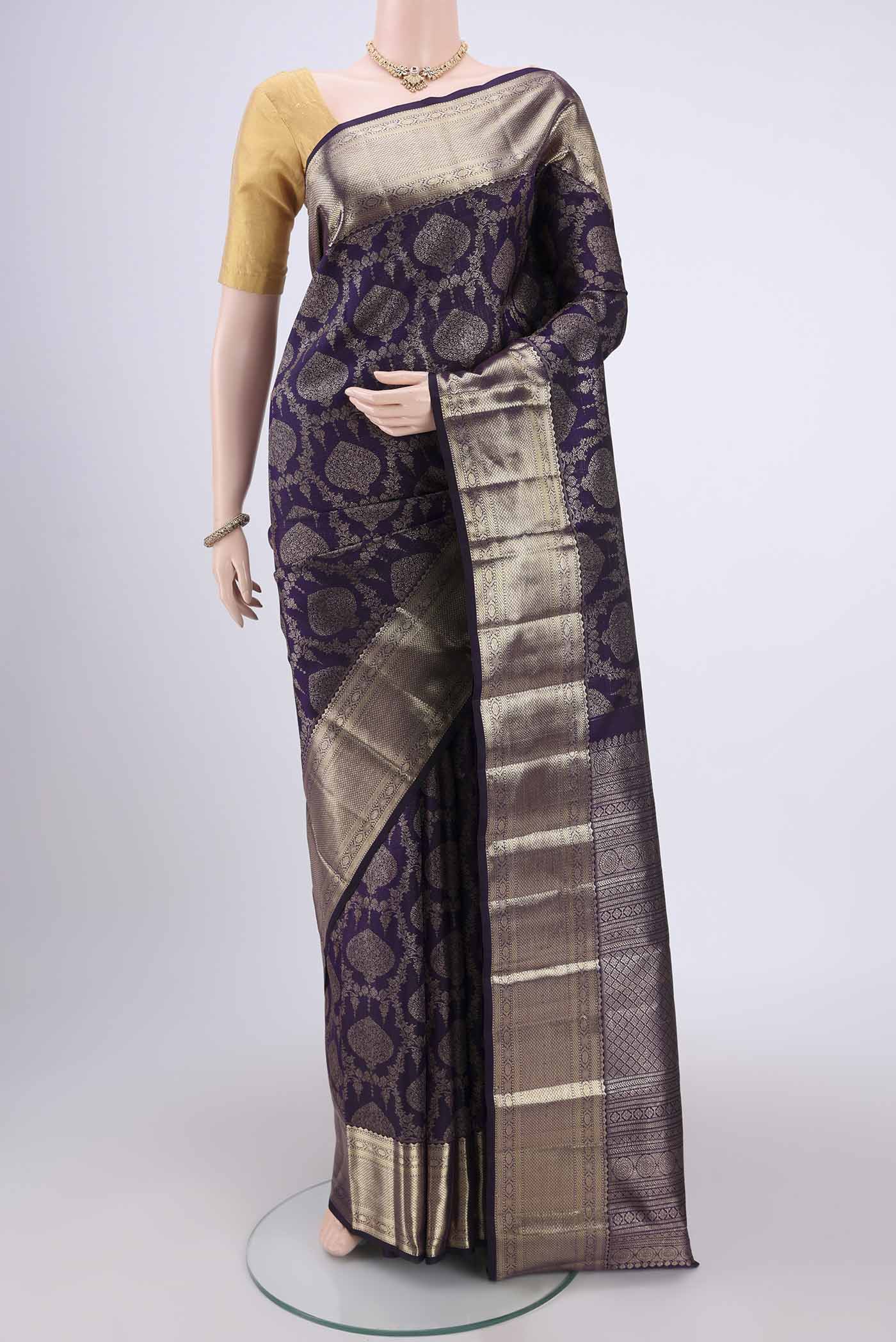 Violet Kanchipuram Silk Saree
