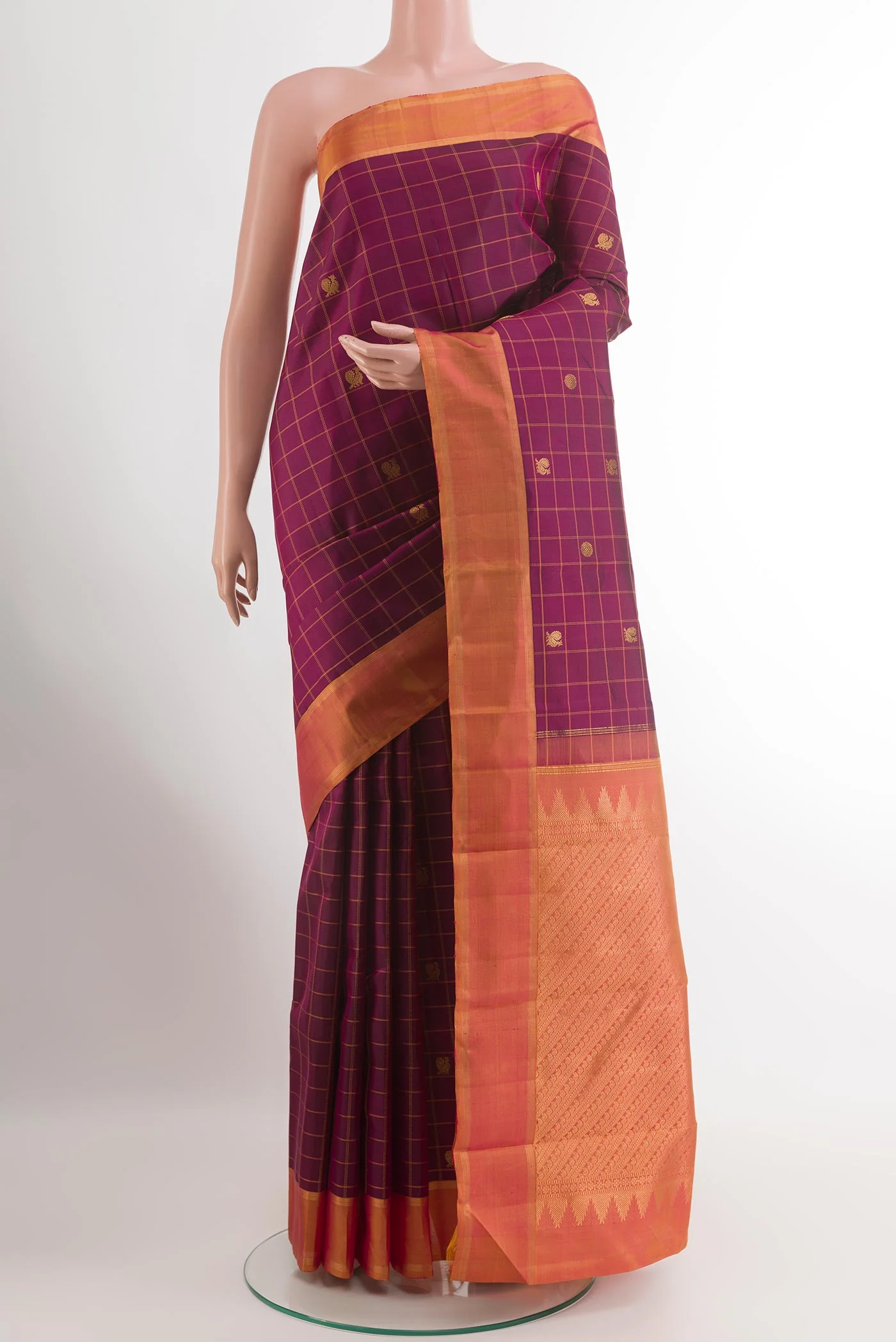 Purple Kanchipuram Silk Saree