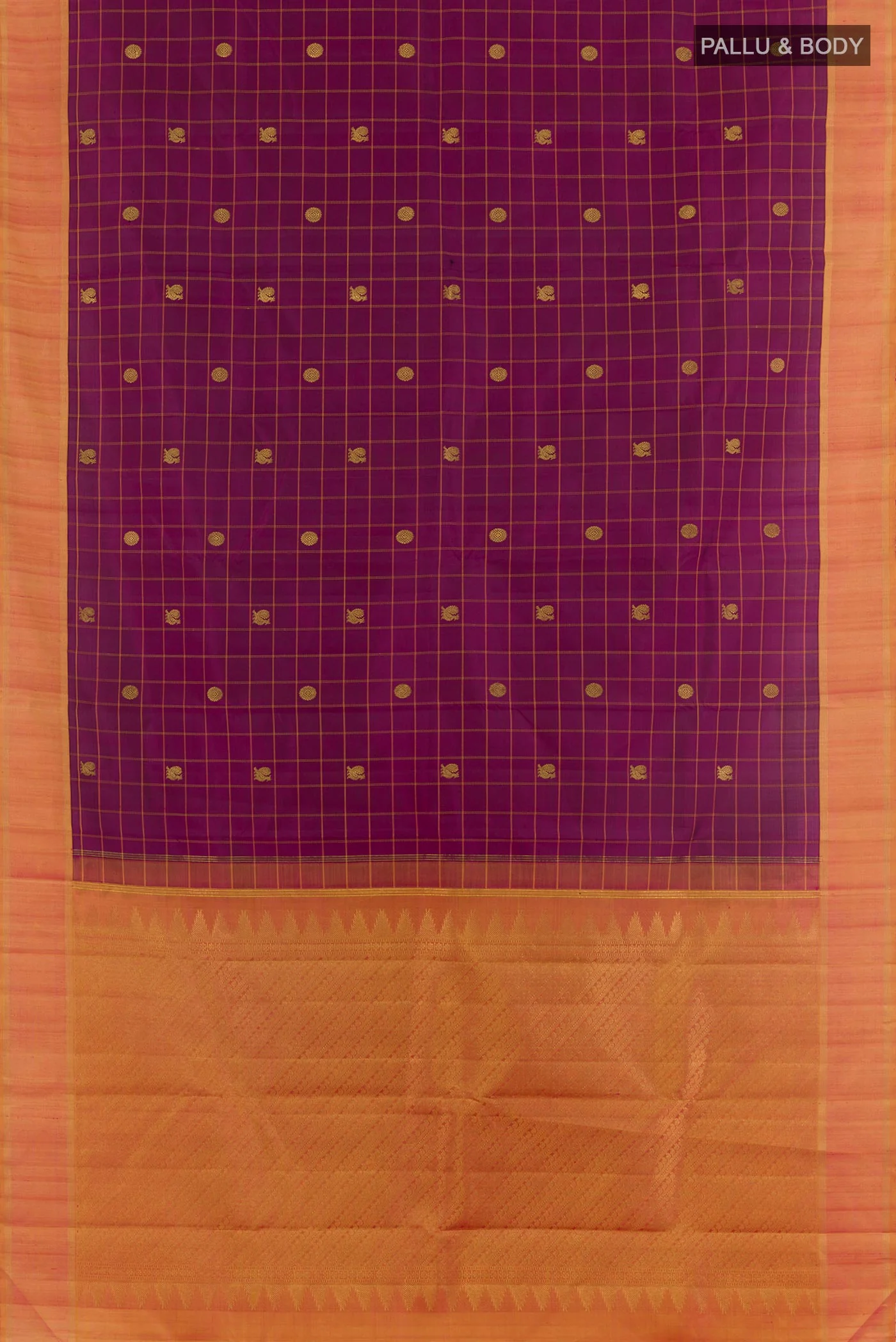 Purple Kanchipuram Silk Saree - Image 3
