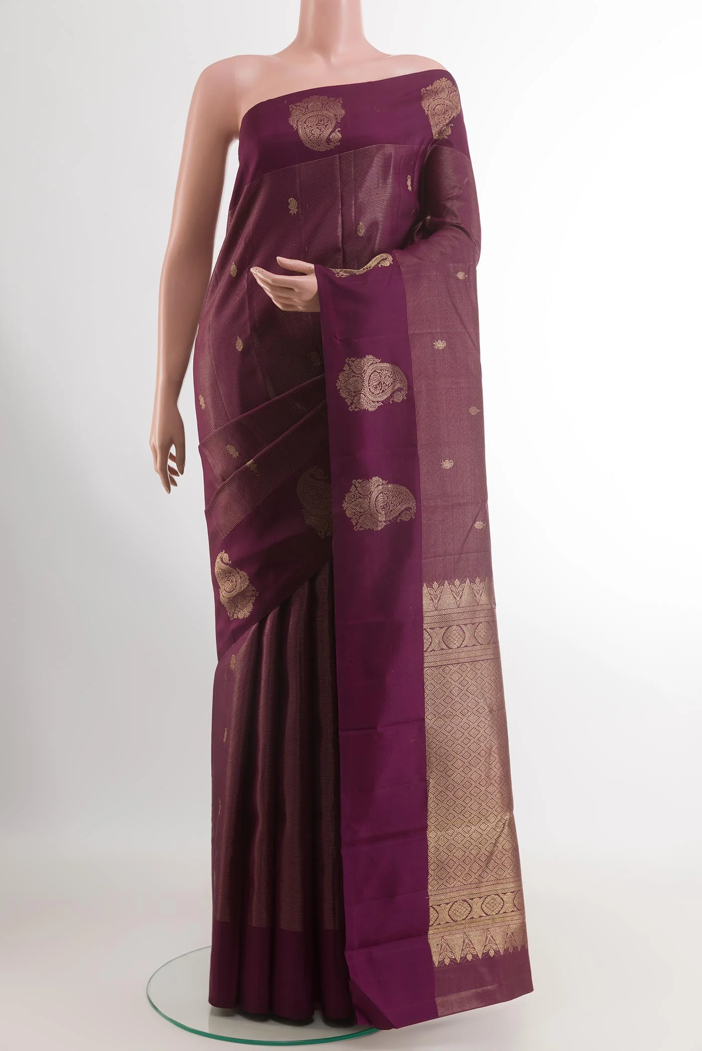 Purple Kanchipuram Silk Saree