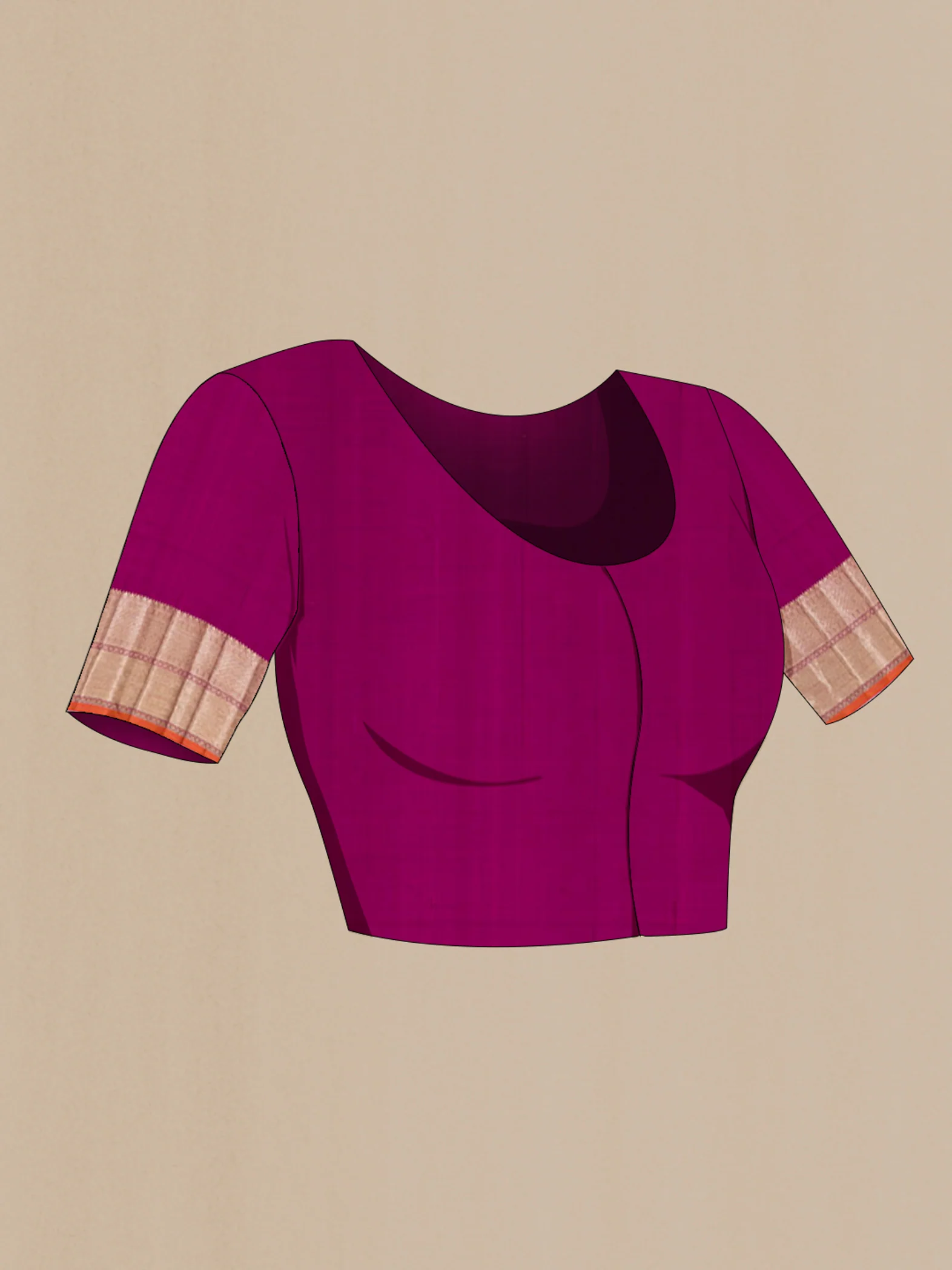 Magenta Kanchipuram Silk Saree - Image 4
