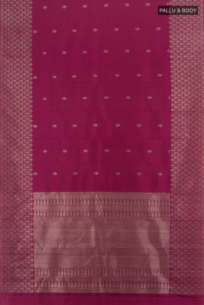 Magenta Kanchipuram Silk Saree - Image 5