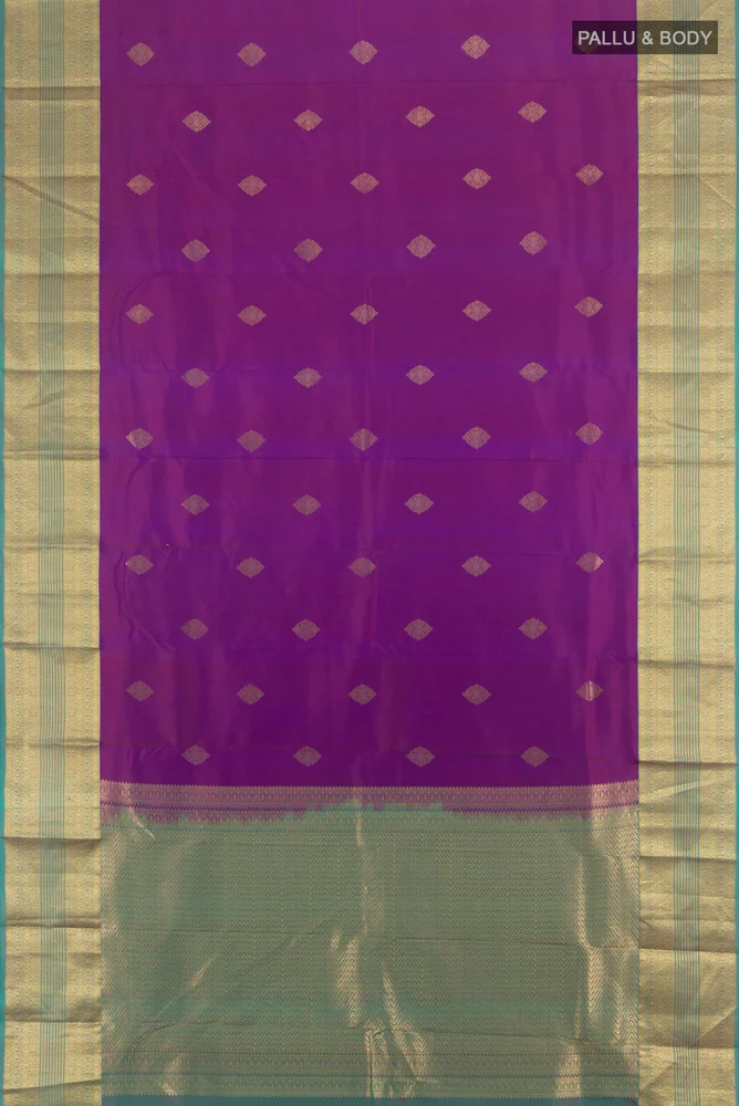 Purple Kanchipuram Silk Saree - Image 5