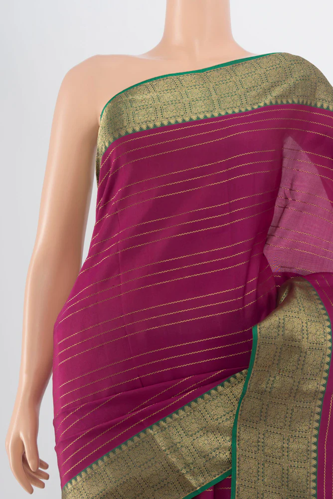 Magenta Kanchipuram Silk Saree - Image 2