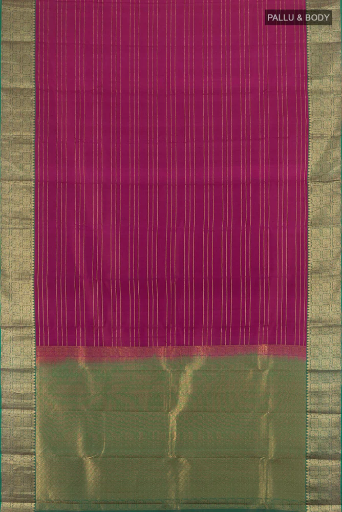Magenta Kanchipuram Silk Saree - Image 5