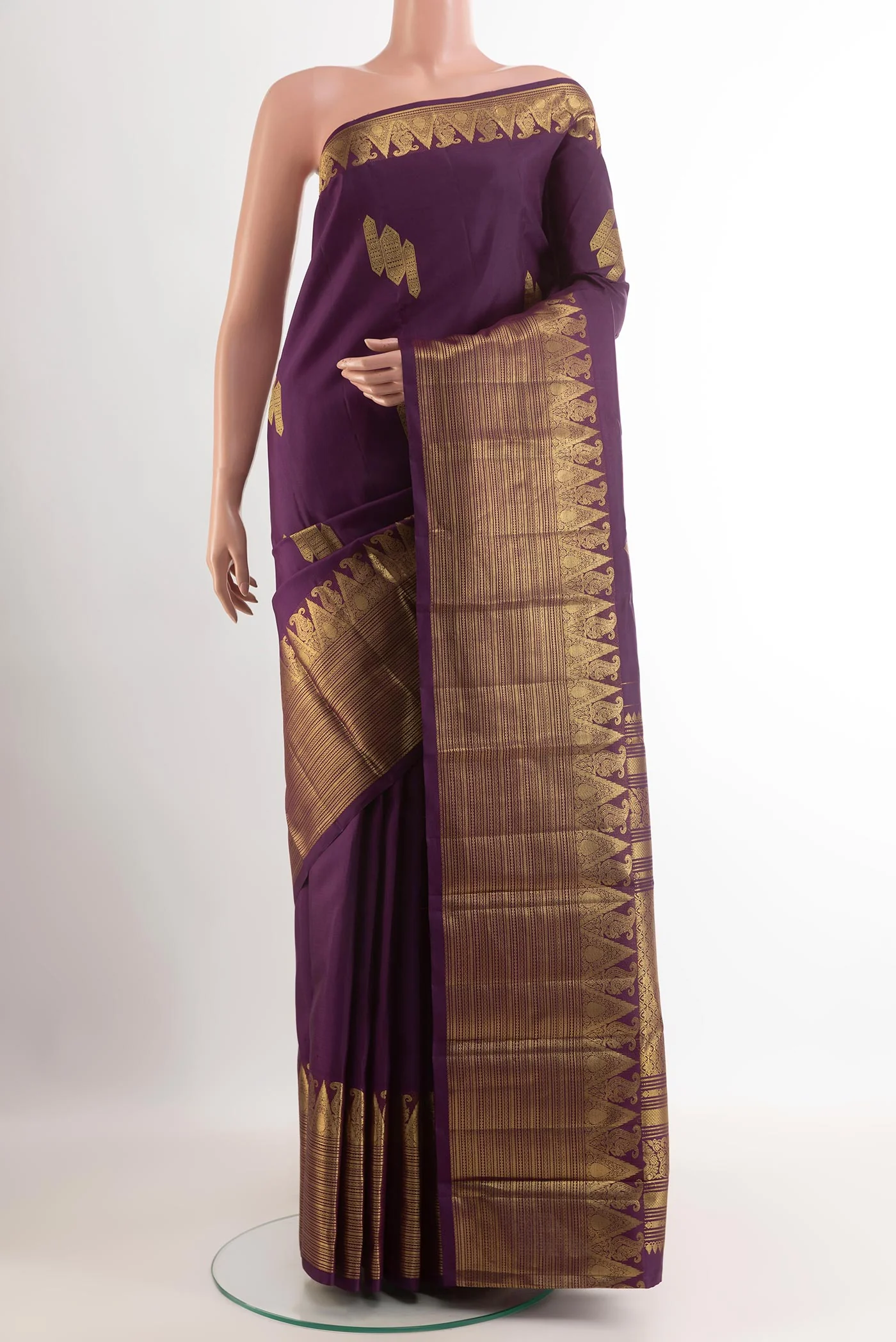 Purple Kanchipuram Silk Saree