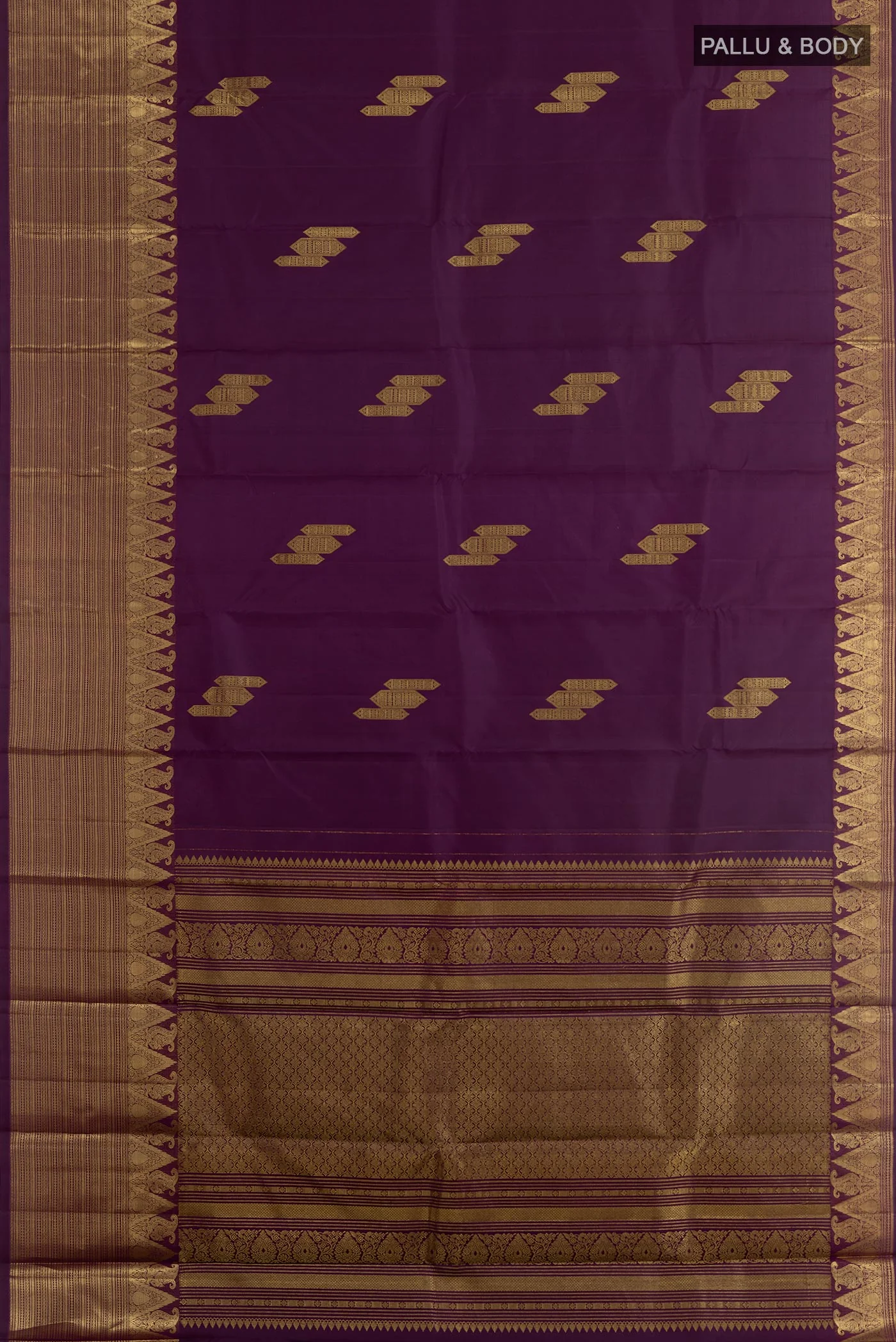 Purple Kanchipuram Silk Saree - Image 3