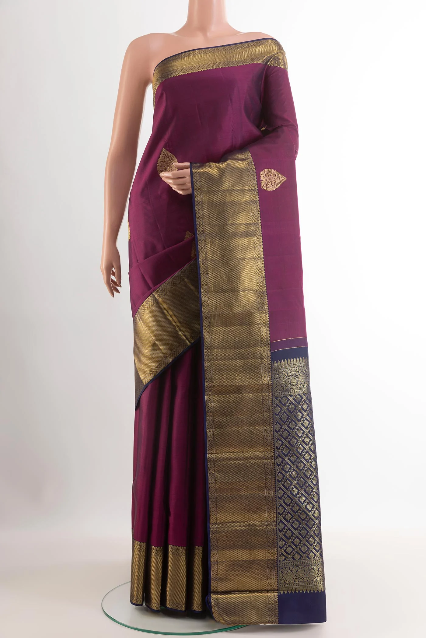 Purple Kanchipuram Silk Saree