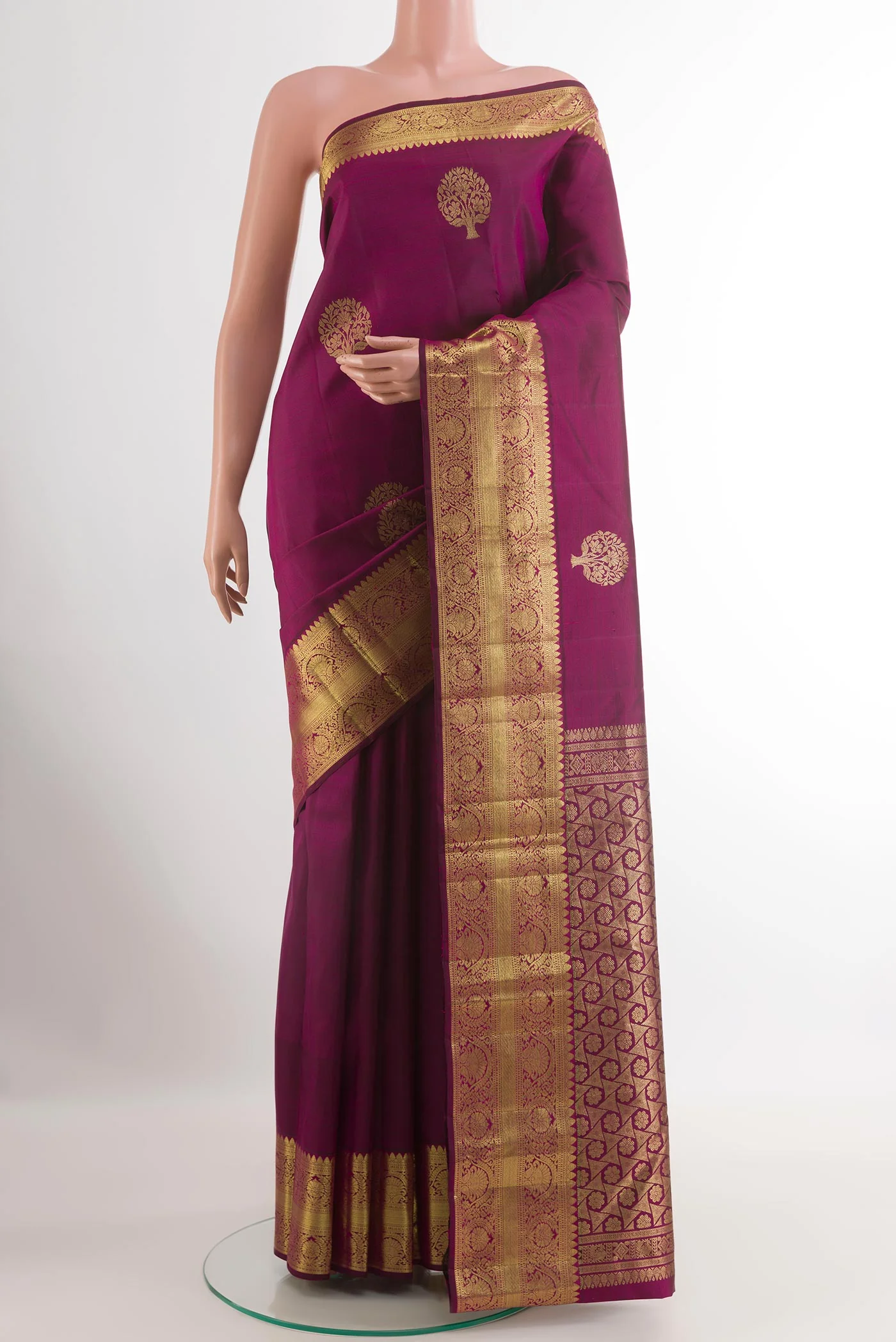 Purple Kanchipuram Silk Saree