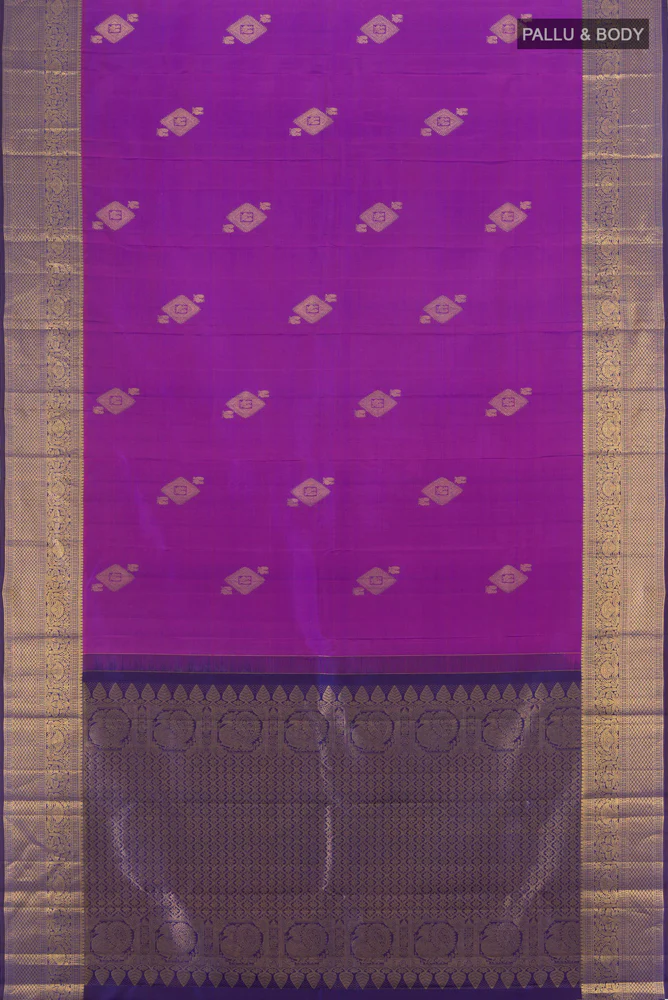 Purple Kanchipuram Silk Saree - Image 5