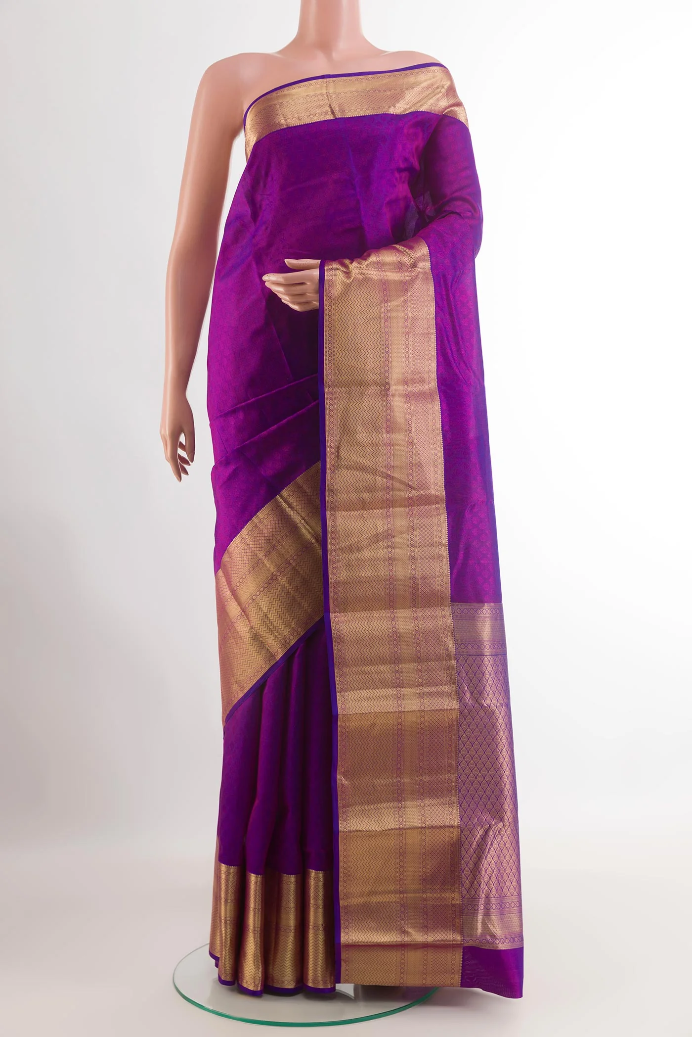 Purple Kanchipuram Silk Saree