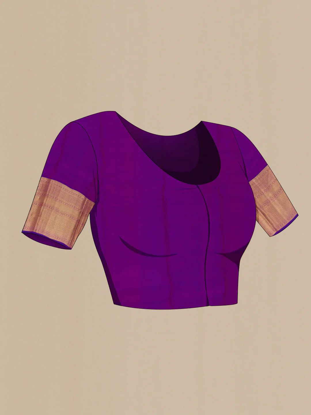 Purple Kanchipuram Silk Saree - Image 2