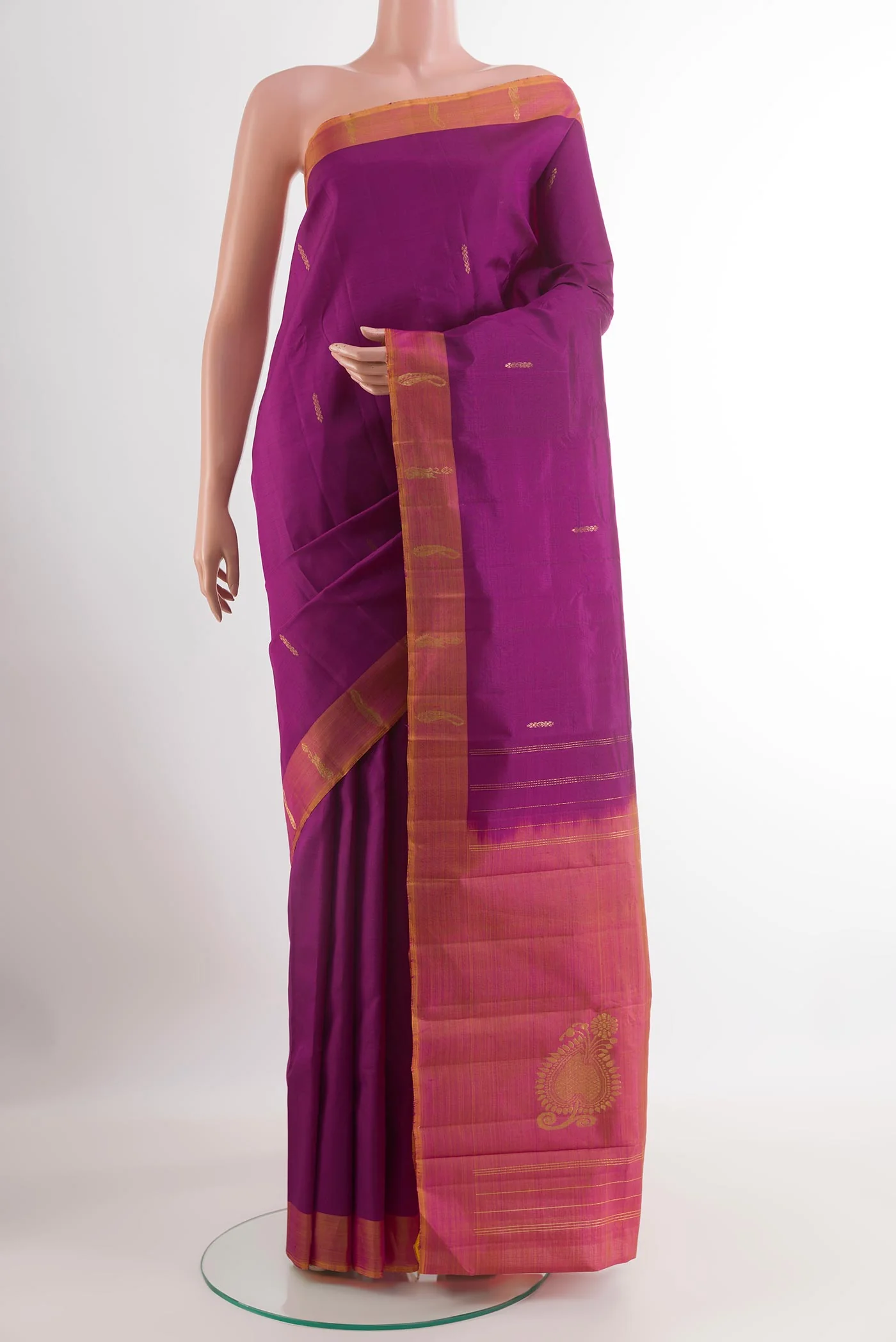 Purple Kanchipuram Silk Saree