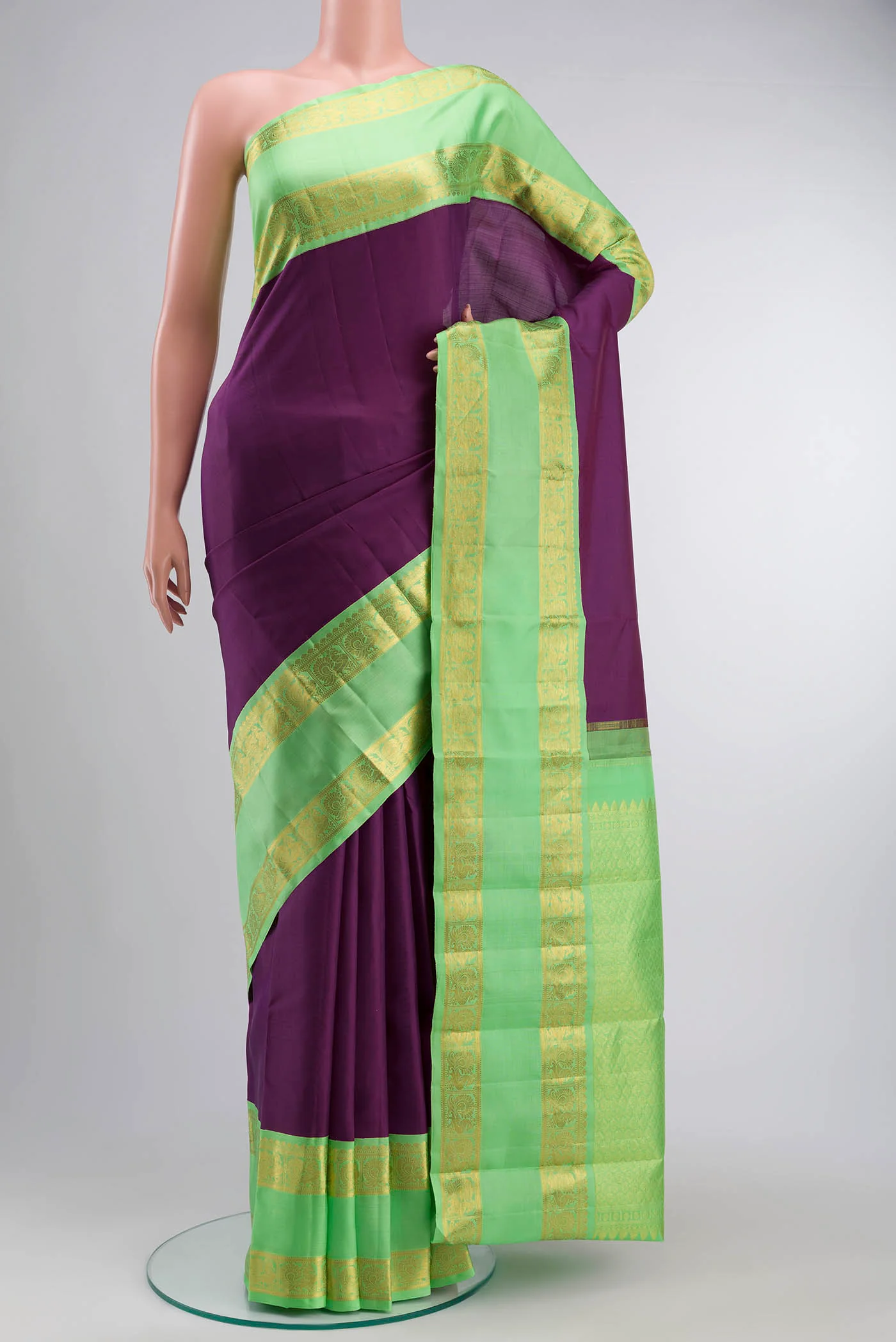 Purple Kanjivaram Silk Saree