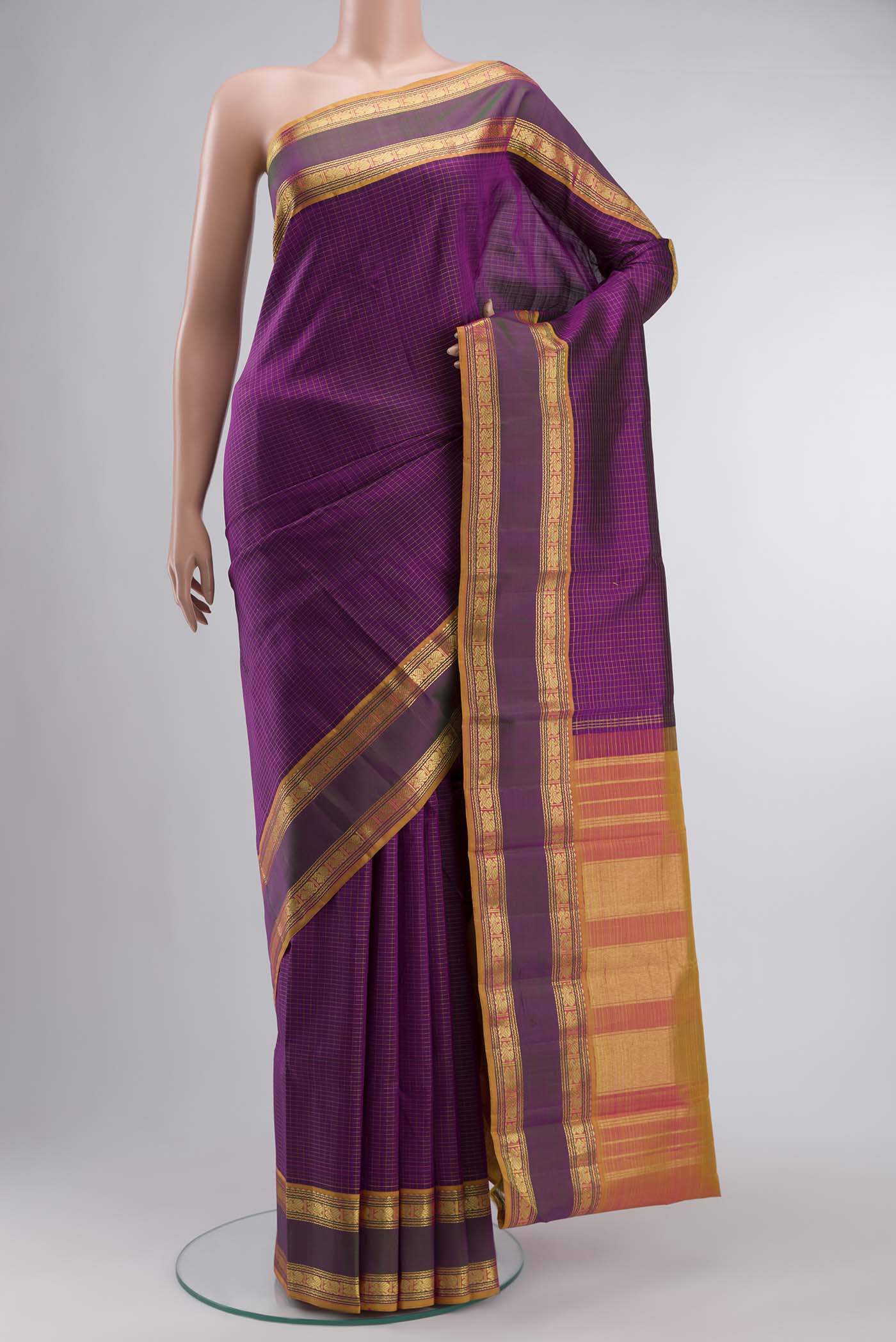 Purple Kanchipuram Silk Saree