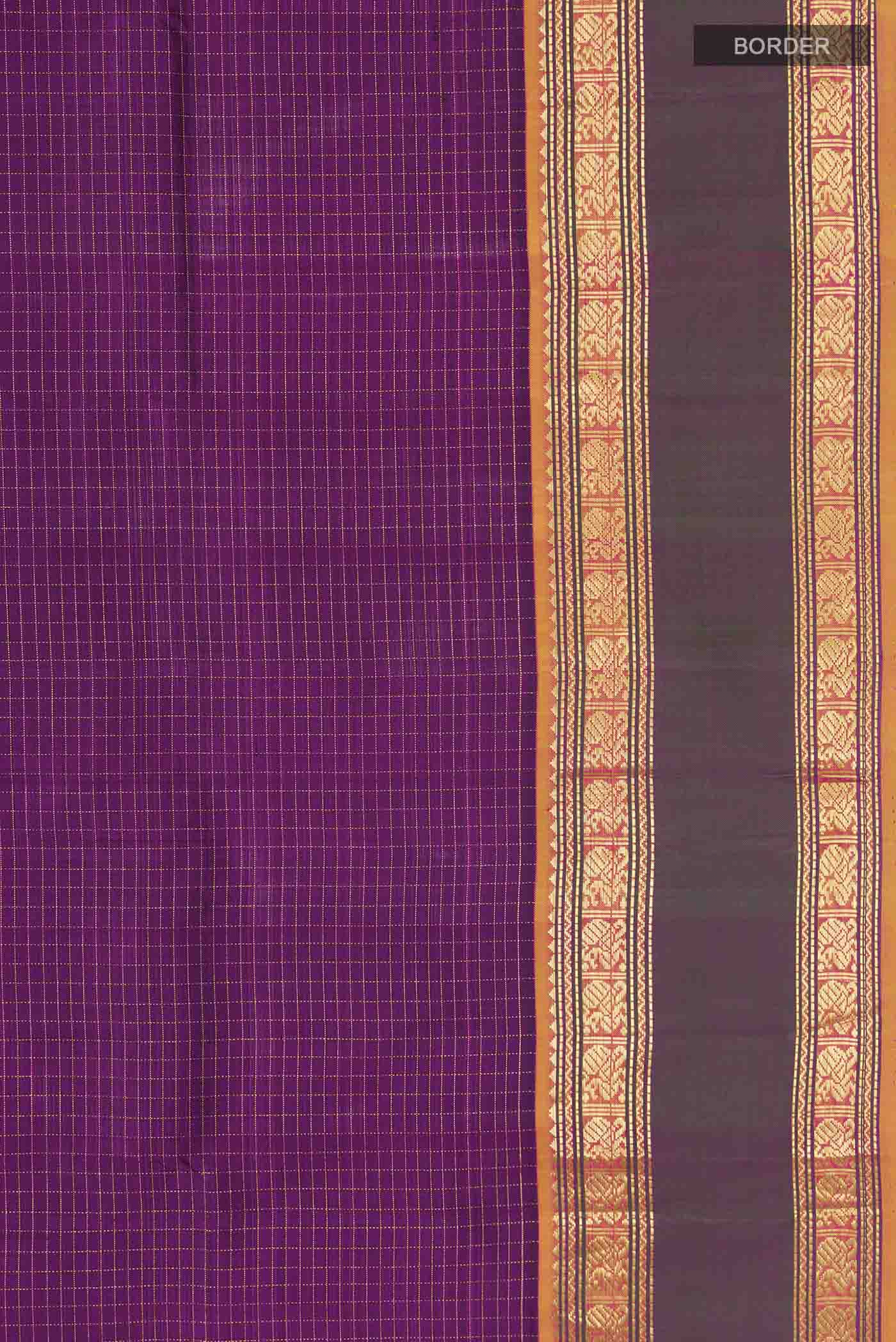 Purple Kanchipuram Silk Saree - Image 3
