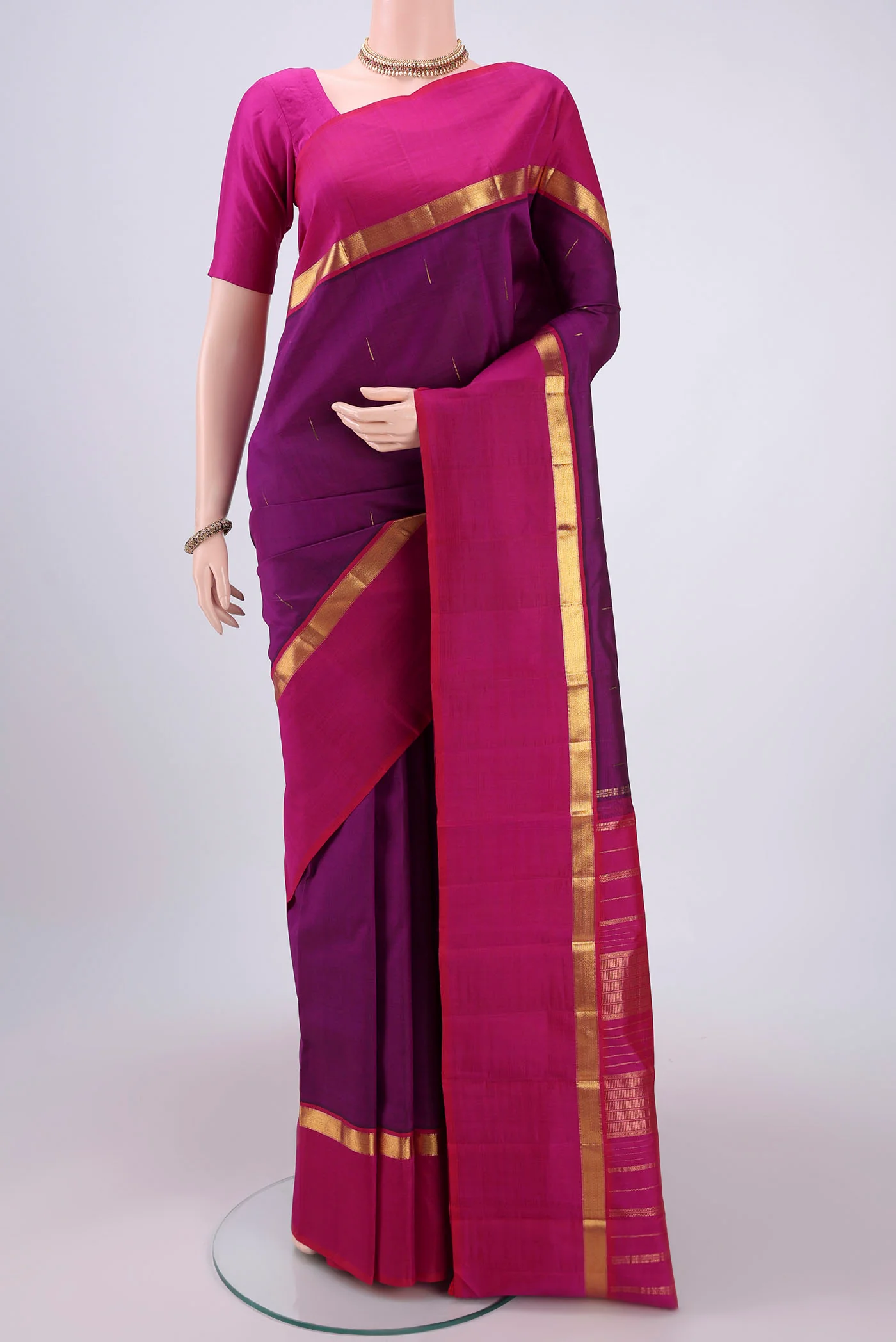 Purple Kanchipuram Silk Saree