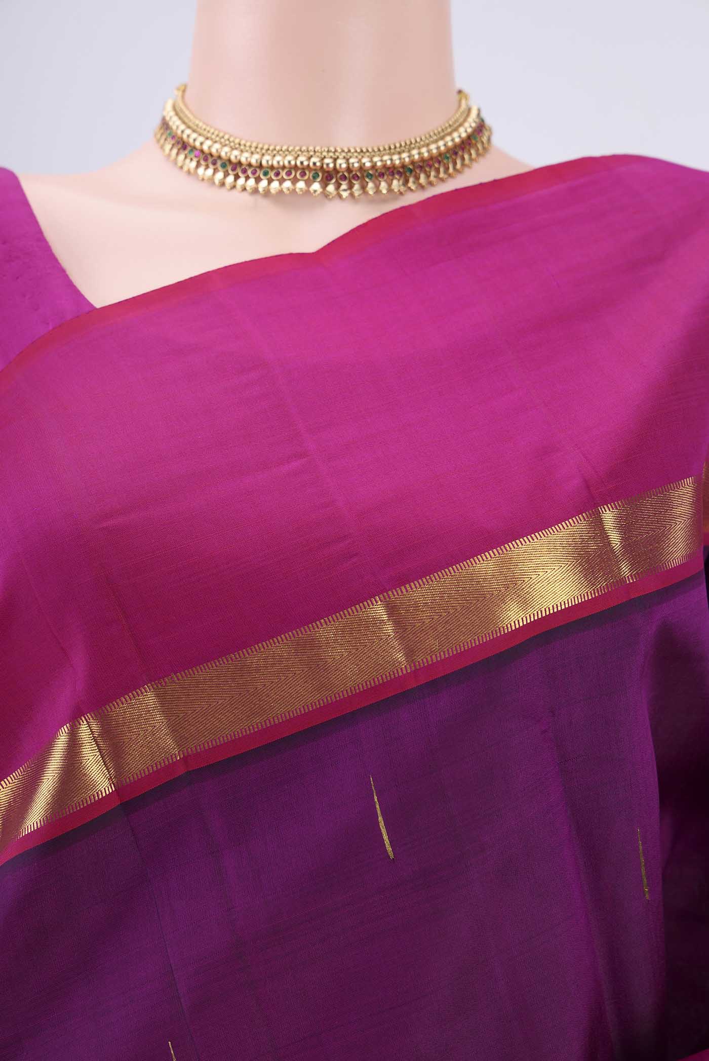 Purple Kanchipuram Silk Saree - Image 2