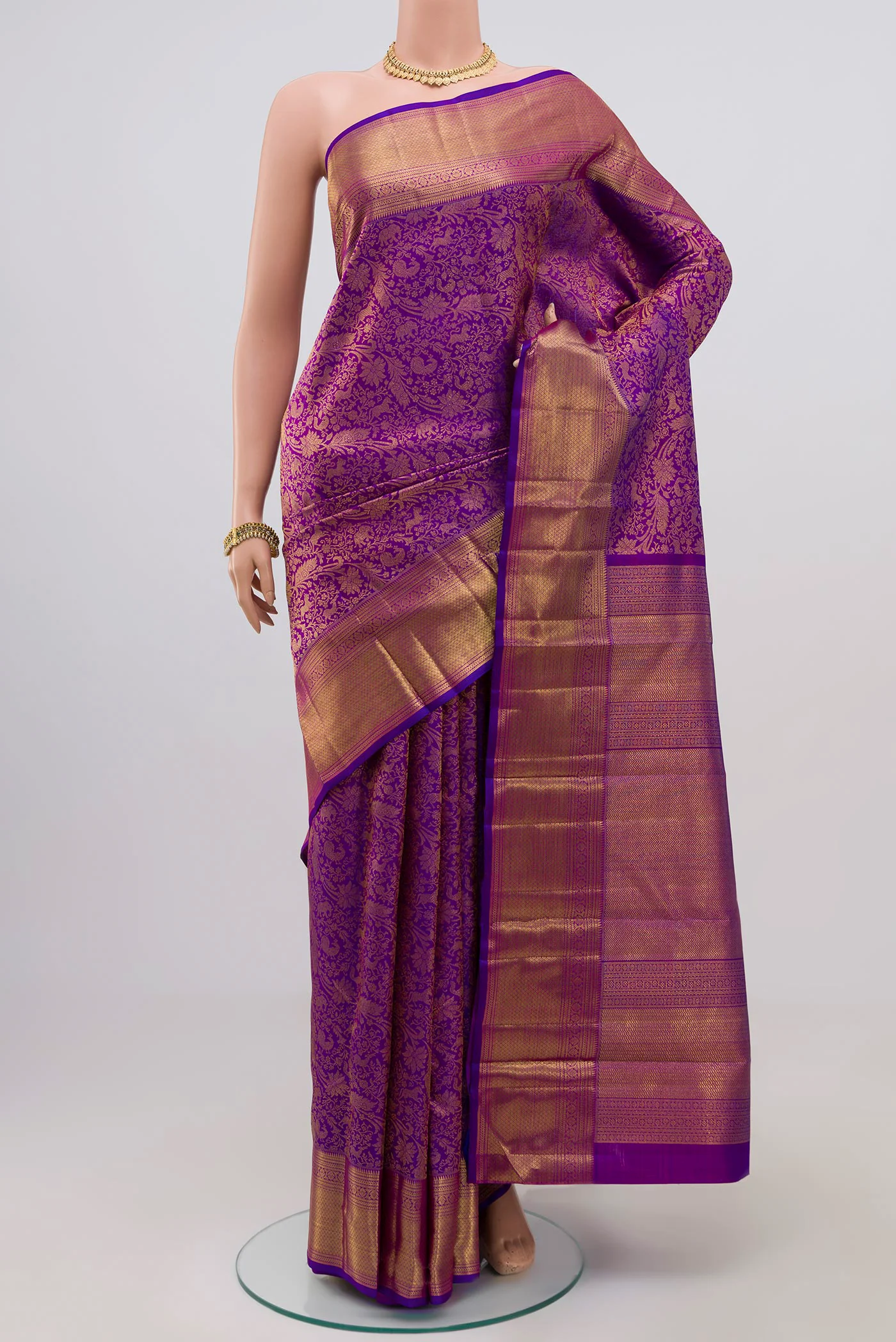 Purple Kanchipuram Silk Saree