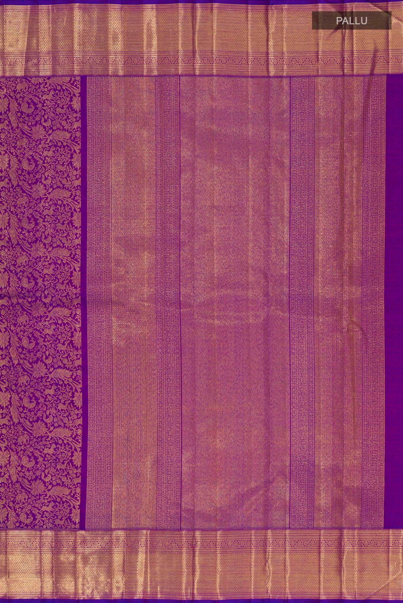 Purple Kanchipuram Silk Saree - Image 6