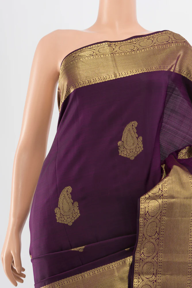 Purple Kanchipuram Silk Saree - Image 2
