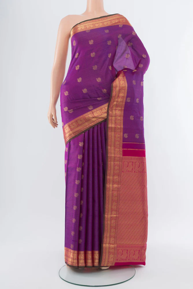 Purple Kanchipuram Silk Saree